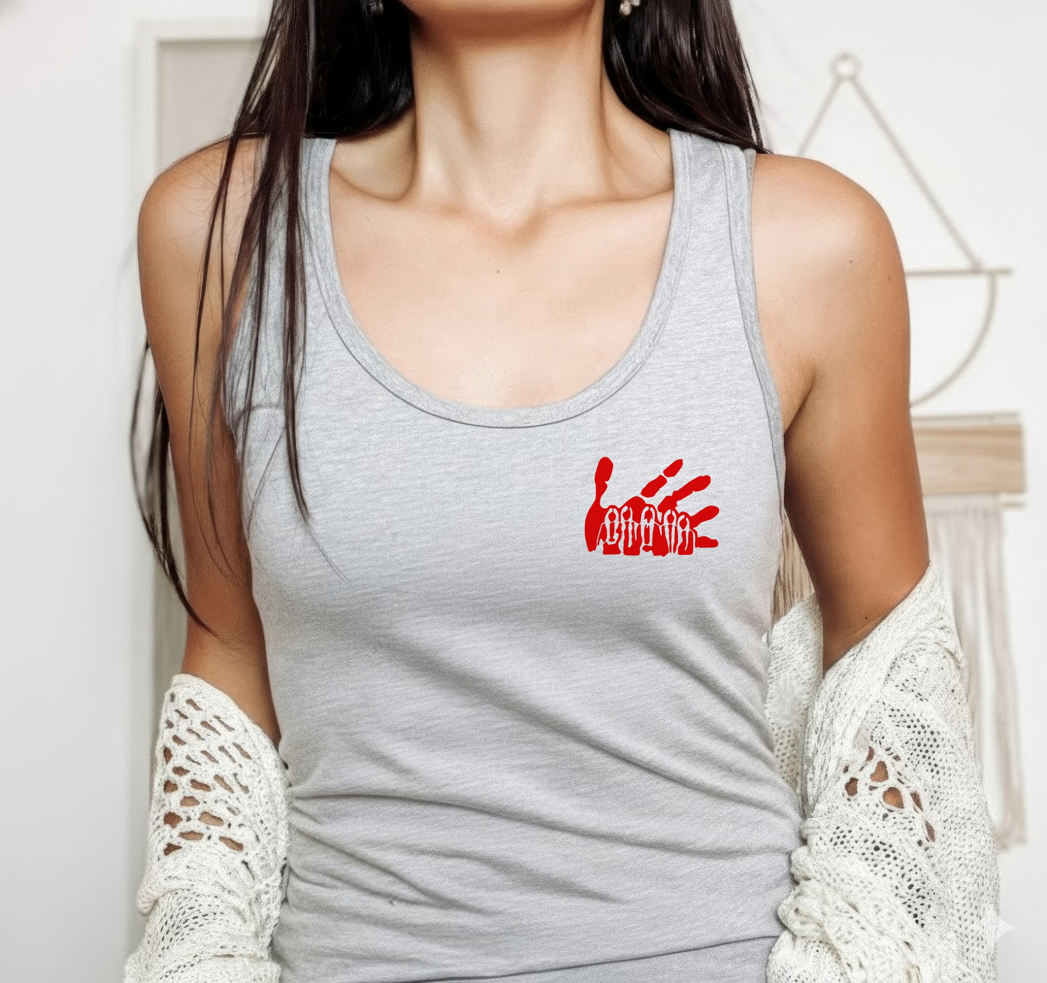 [Two Sides] I Wear Red for My Sisters MMIW Awareness Unisex Tank Top/Long Sleeve/Hoodie Zip