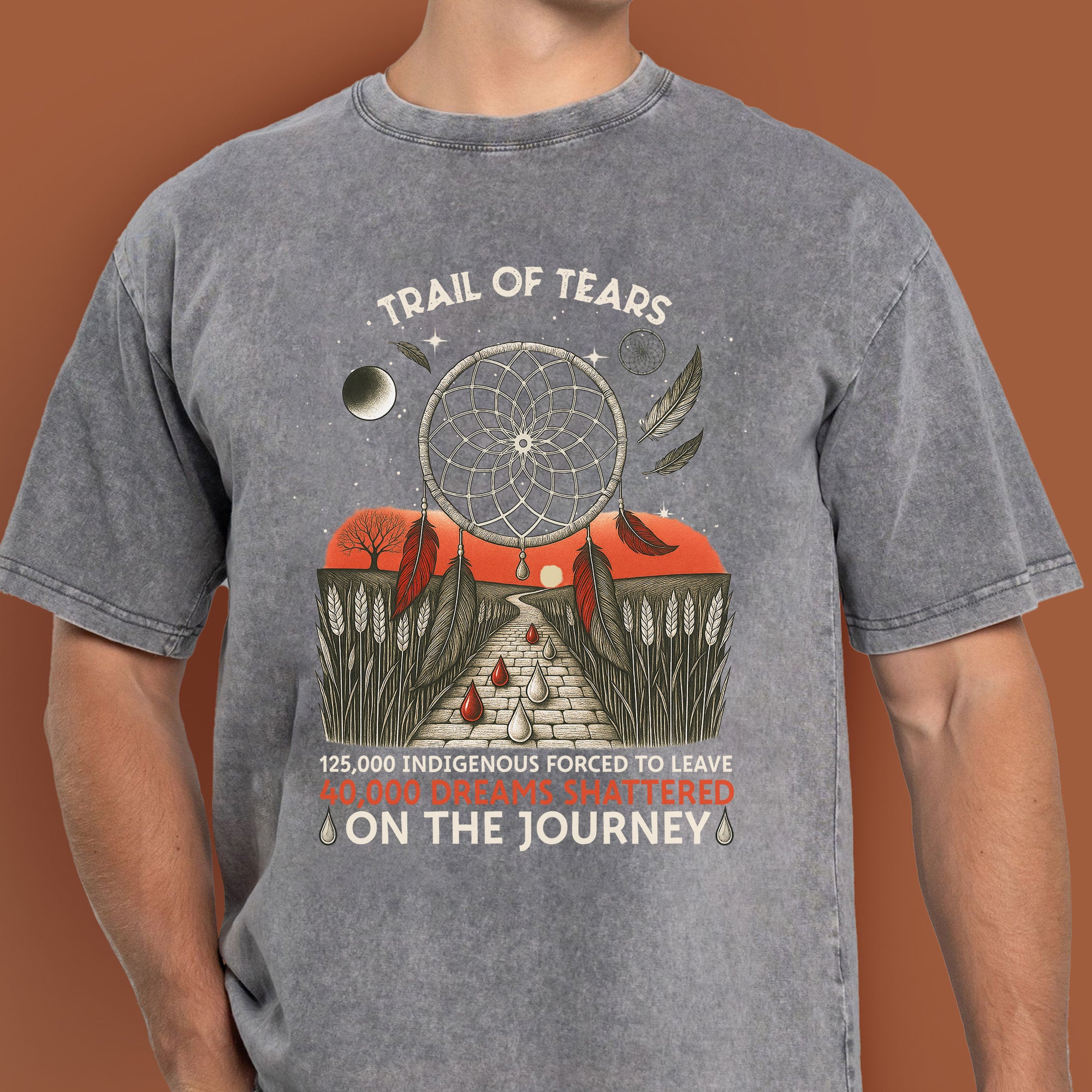 Trail of Tears Blood Tears Roade Unisex Mineral Washed T-Shirt