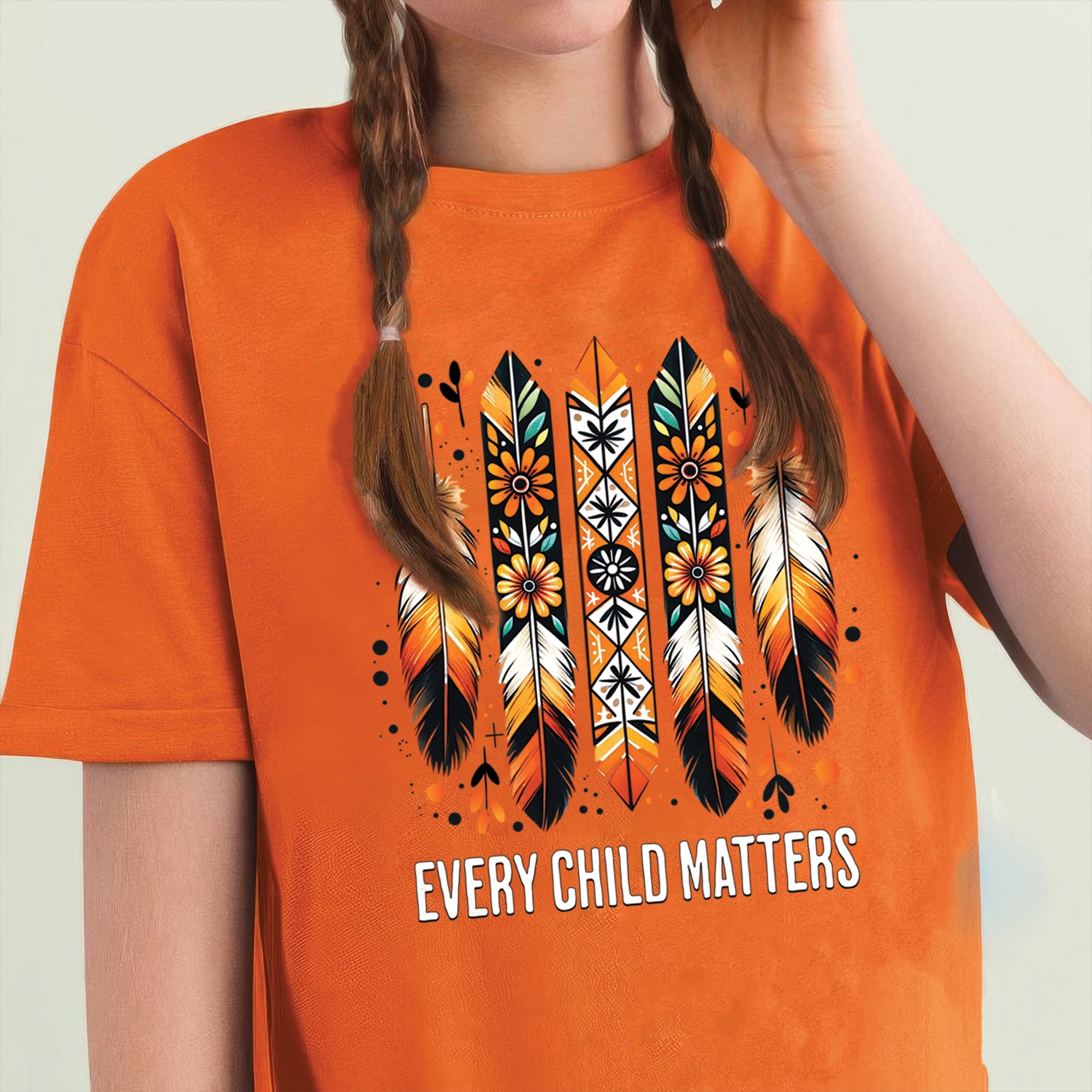 Every Child Matters Orange Native American Feather Unisex T-Shirt/Hoodie/Sweatshirt