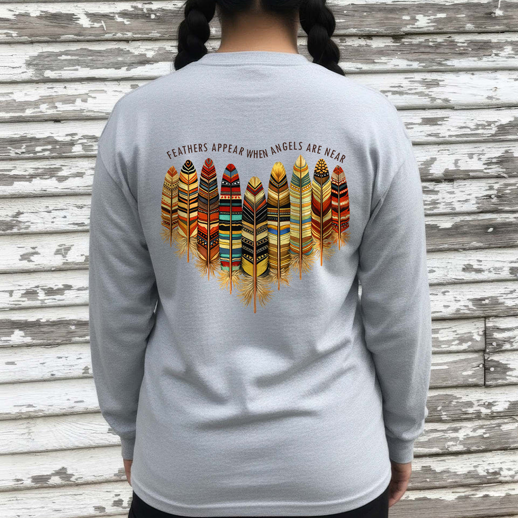 [Two Sides] Feathers Appear When Angels Are Near – Indigenous Women Native American Unisex Tank Top/Long Sleeve/Hoodie Zip