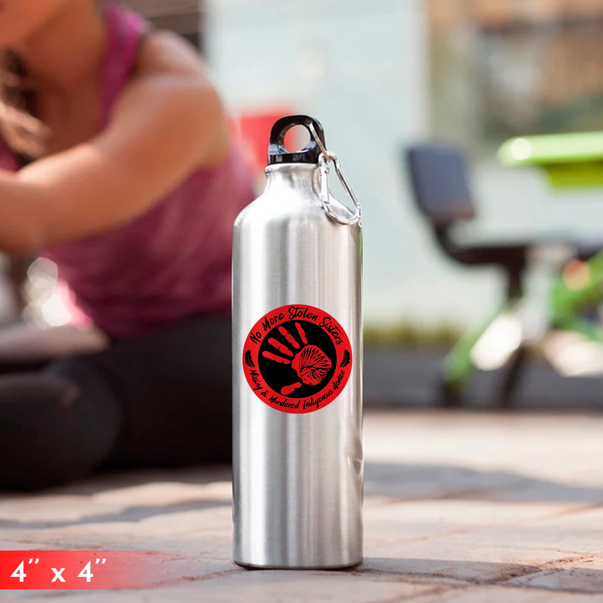 No More Stolen Sister - Missing And Murdered Indigenous Women Red Hand Car Decal