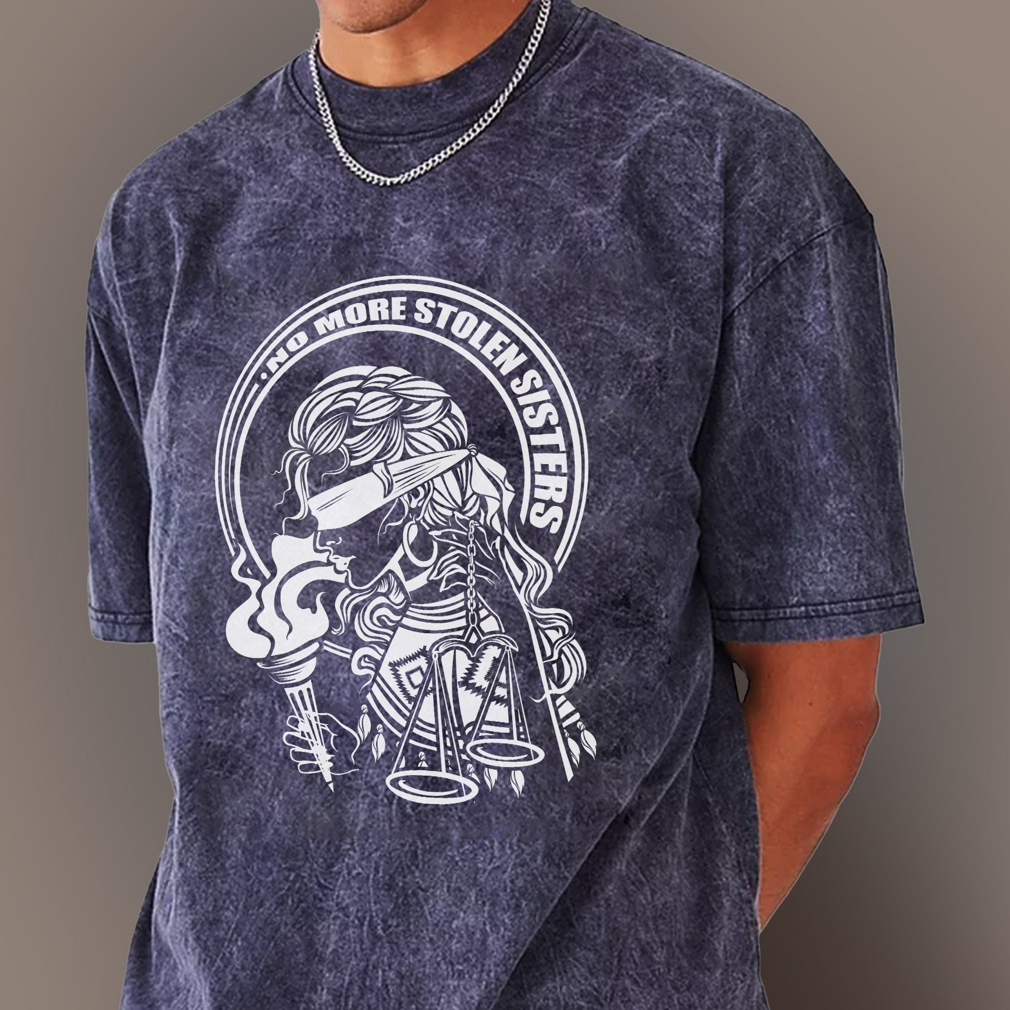 No More Stolen Sisters - Indigenous Women Unisex Mineral Washed T-Shirt