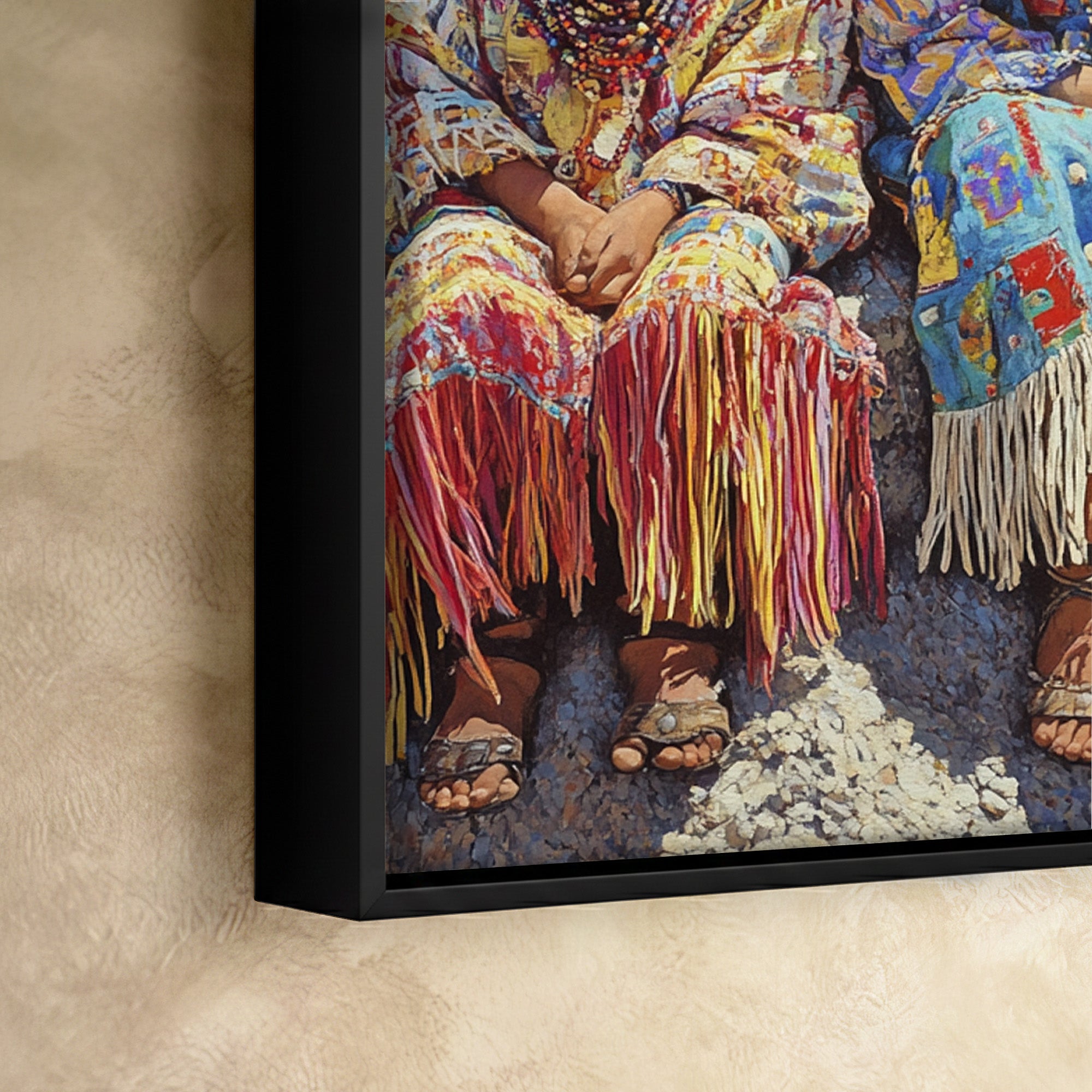 Custom Native American Children Portrait Photo Canvas Art Gift Home Decor
