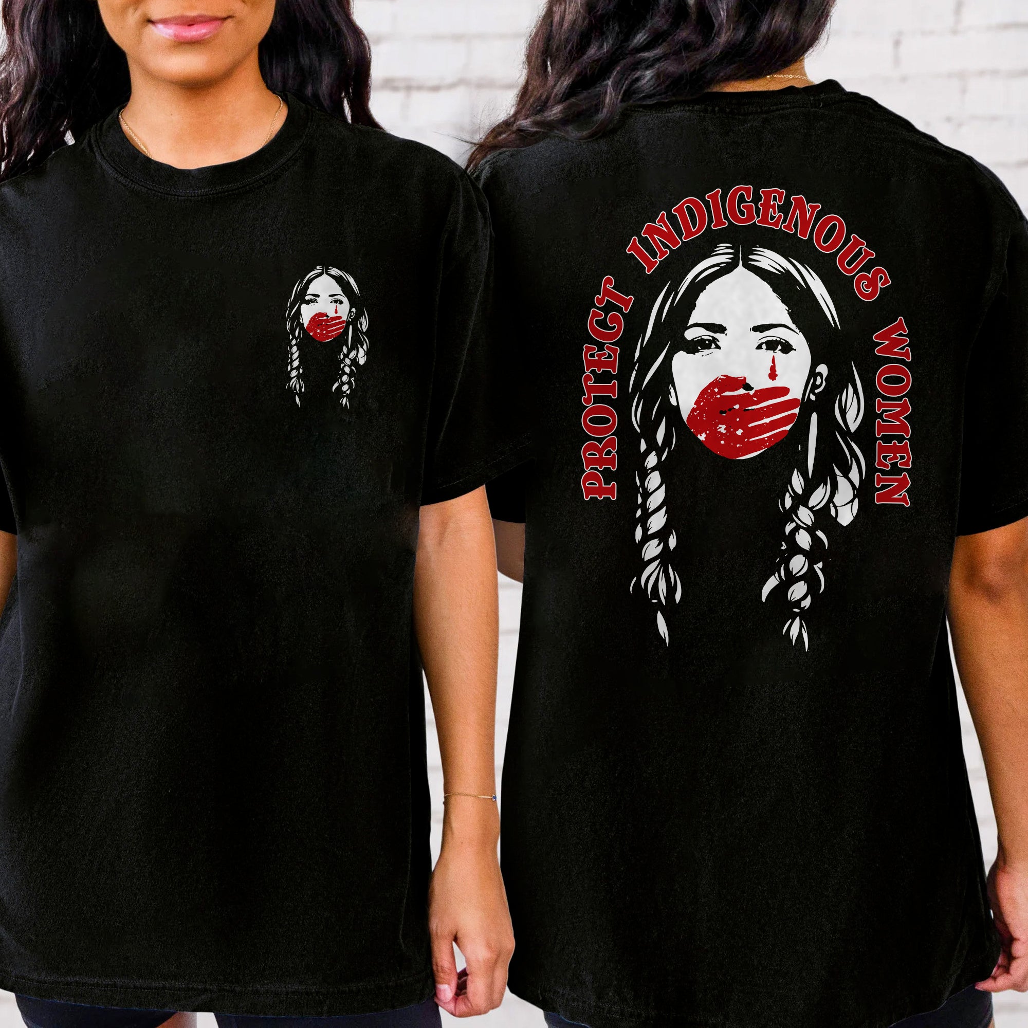 [Two Sides] Protect Indigenous Women Native American Awareness Unisex T-shirt/T-shirt V-Neck/Hoodie/Sweatshirt