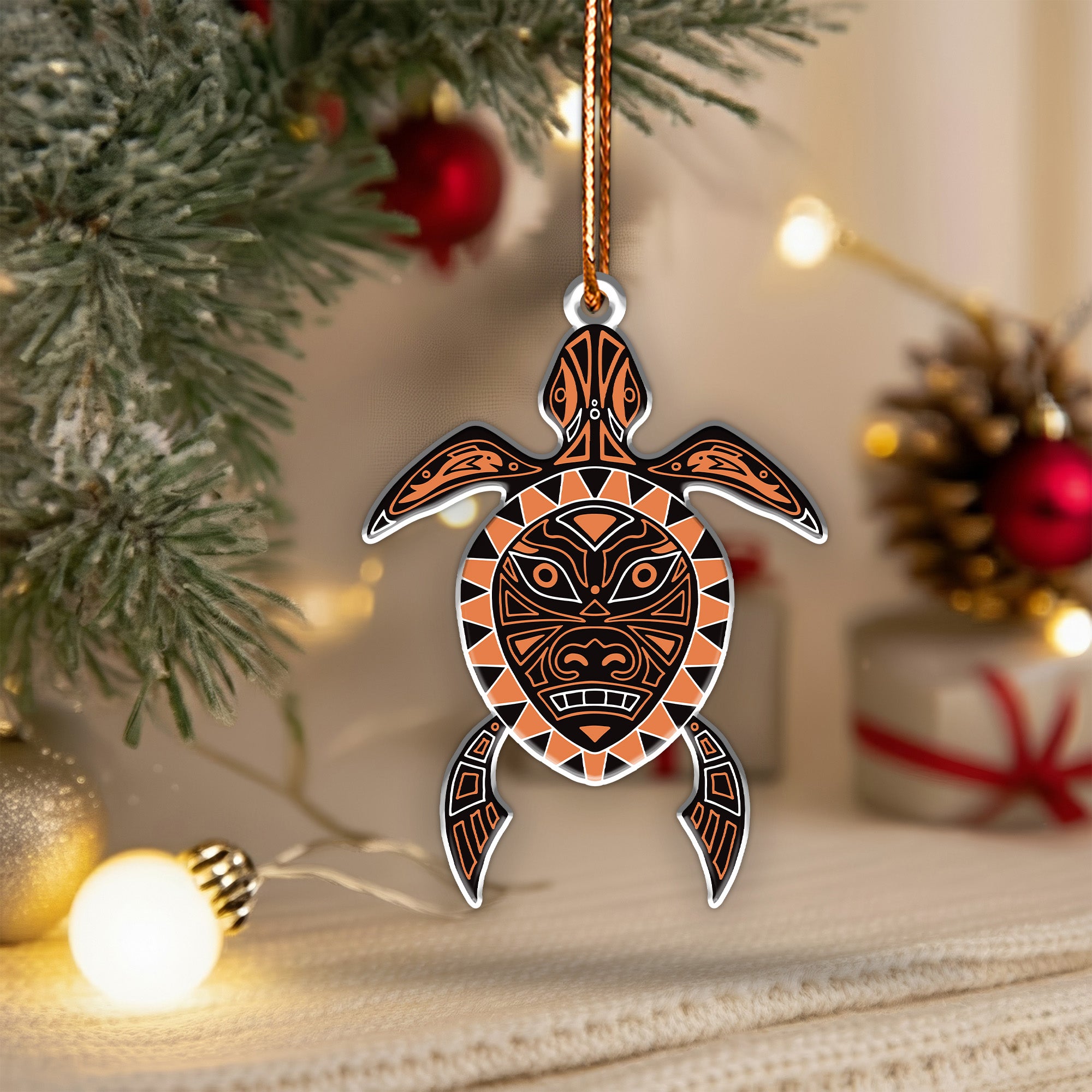 Guardian Turtle Ornament Native American Unique Christmas Gift Decor Flat Acrylic