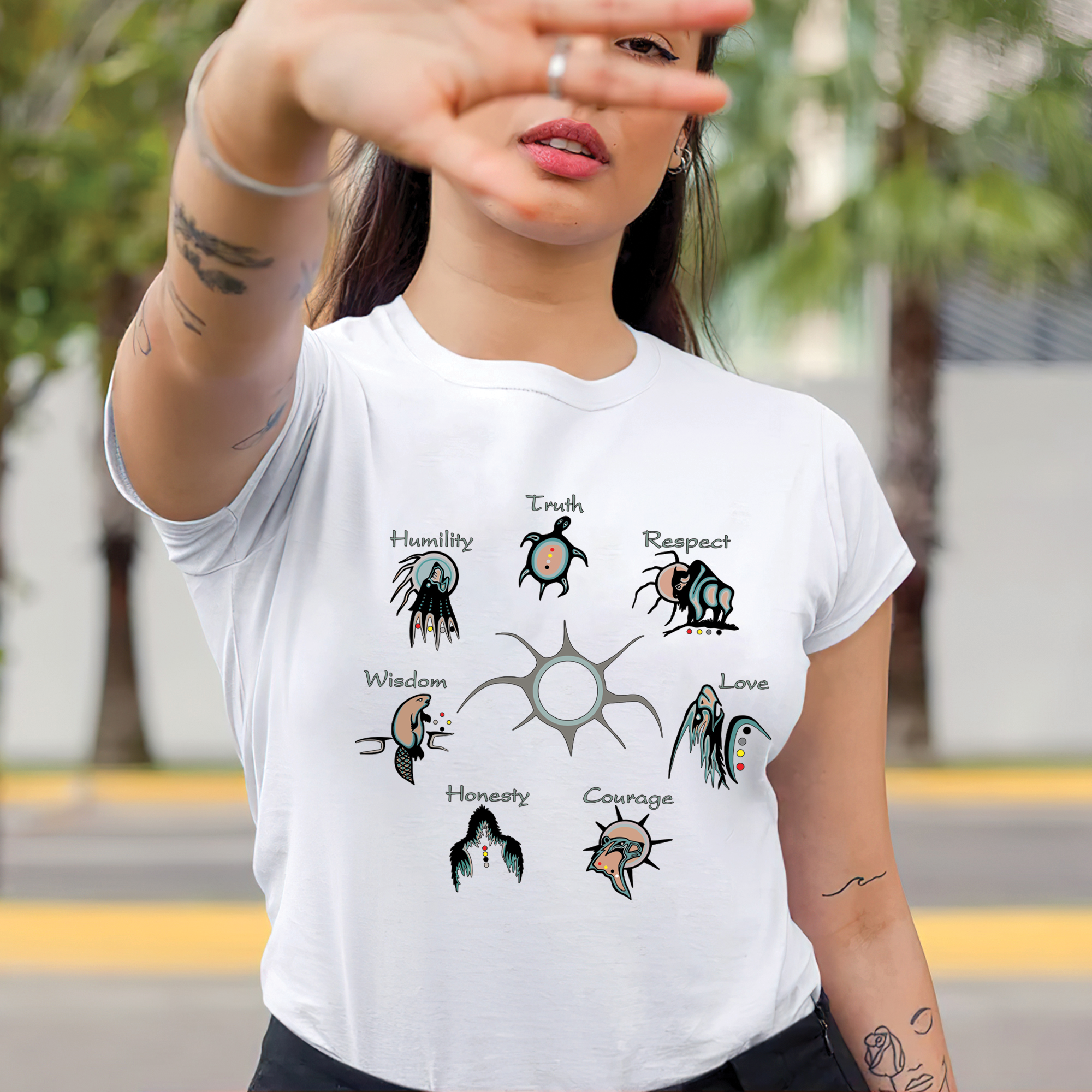 The Seven Sacred Laws Native American Indigenous Culture Unisex T-Shirt/T-Shirt V-Neck/Hoodie/Sweatshirt