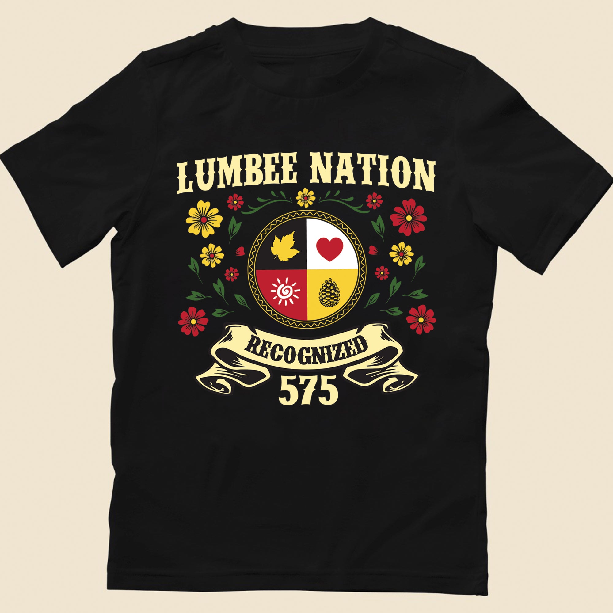 Lumbee Nation Recognized Native American 575 Floral Design Unisex T-shirt/T-shirt V-neck/Hoodie/Sweatshirt