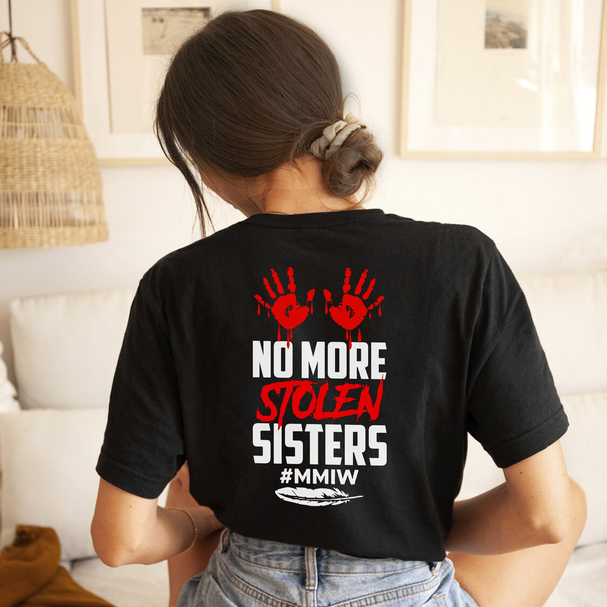 No More Stolen Sisters - MMIW Unisex T-Shirt/T-Shirt V-Neck/Hoodie/Sweatshirt Two Sides