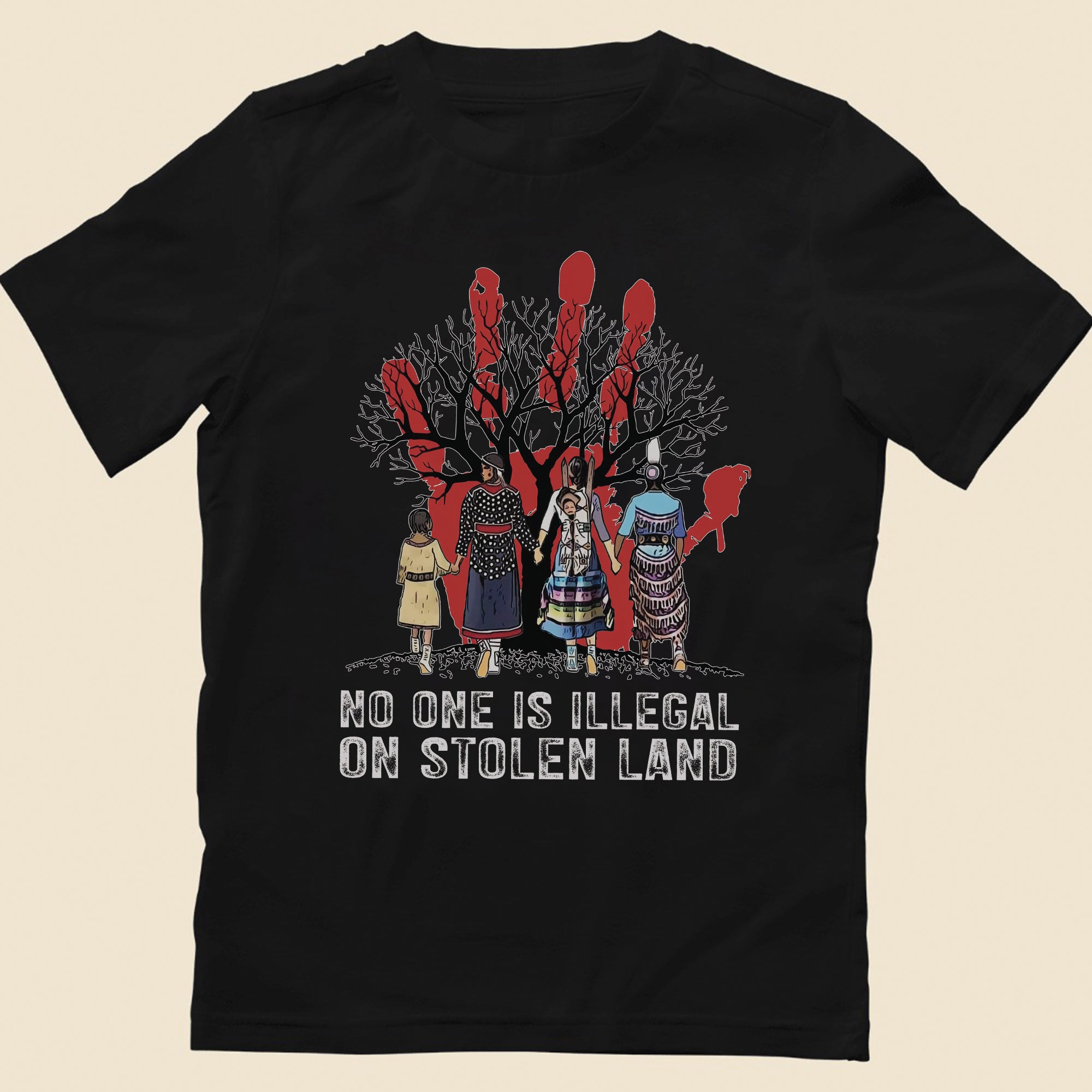 No One Is Illegal On Stolen Land - Unisex T-Shirt/T-Shirt V-Neck/Hoodie/Sweatshirt N59