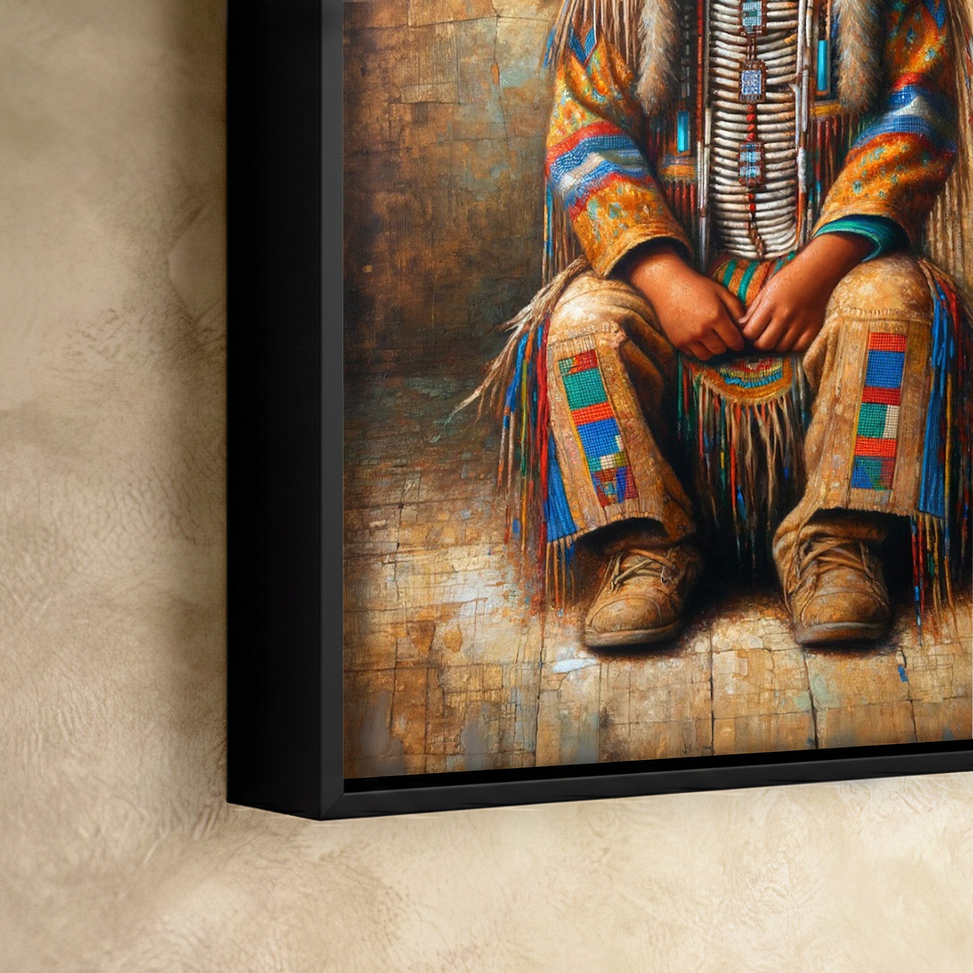 Custom Native American Child Photo Canvas Art Gift Home Decor