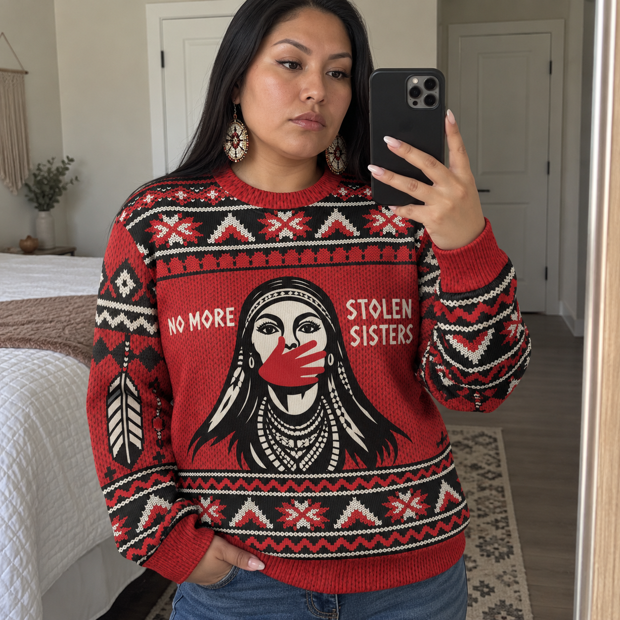 MMIW Awareness - No More Stolen Sisters Ugly Sweater Unisex