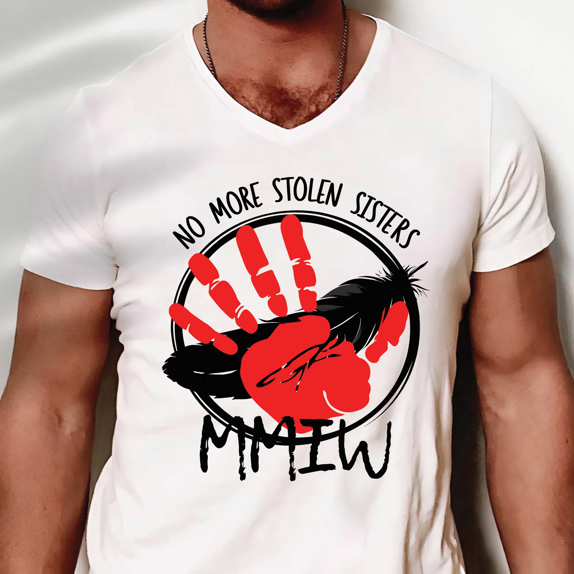 No More Stolen Sisters MMIW Native Women Awareness Unisex T-shirt/T-shirt V-Neck/Hoodie/Sweatshirt - One side