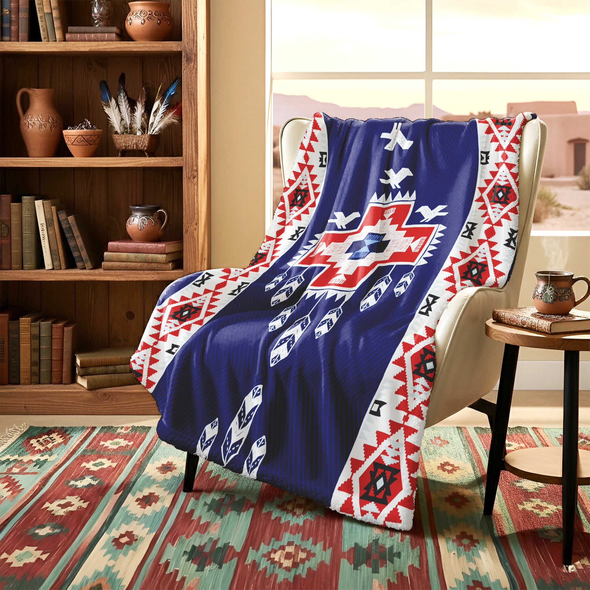 Native American Birds Feather Soft And Warm Premium Fleece Blanket