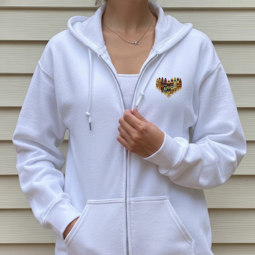 [Two Sides] Feathers Appear When Angels Are Near – Indigenous Women Native American Unisex Tank Top/Long Sleeve/Hoodie Zip