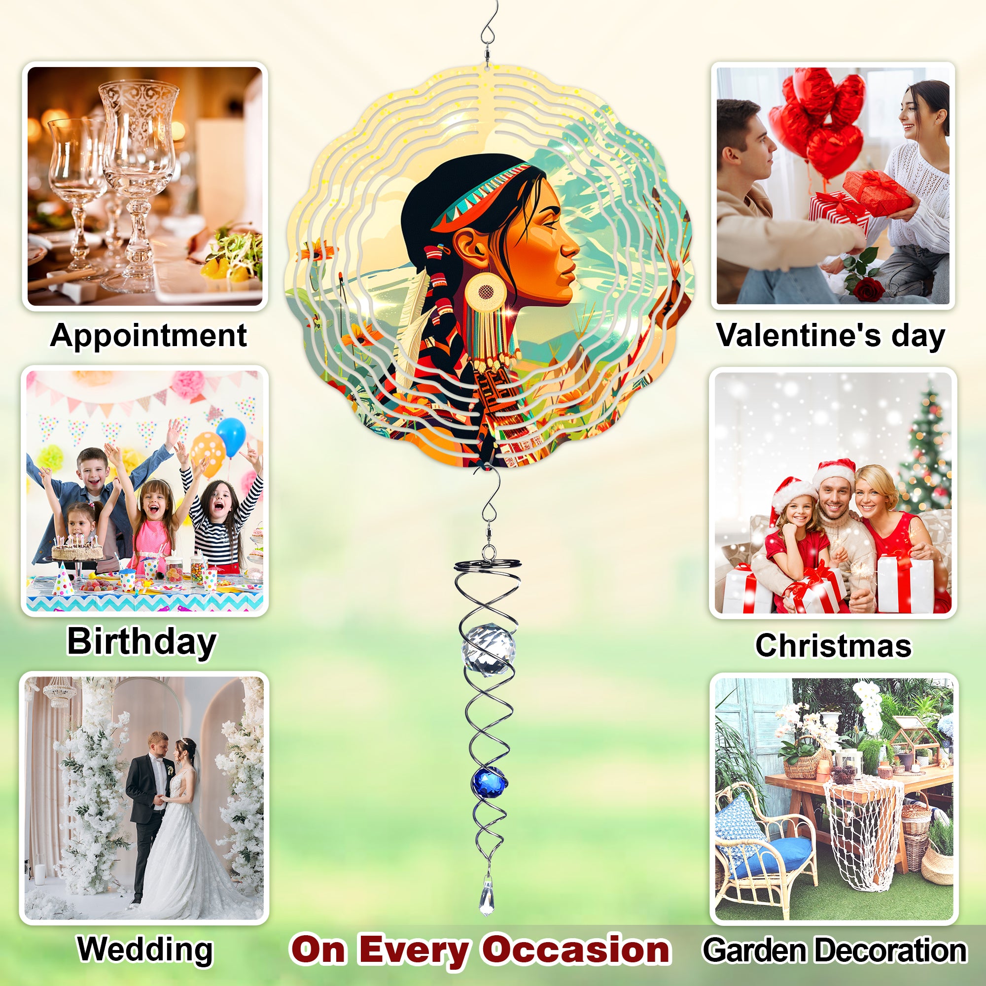 Indigenous Women Native American Style Wind Spinner