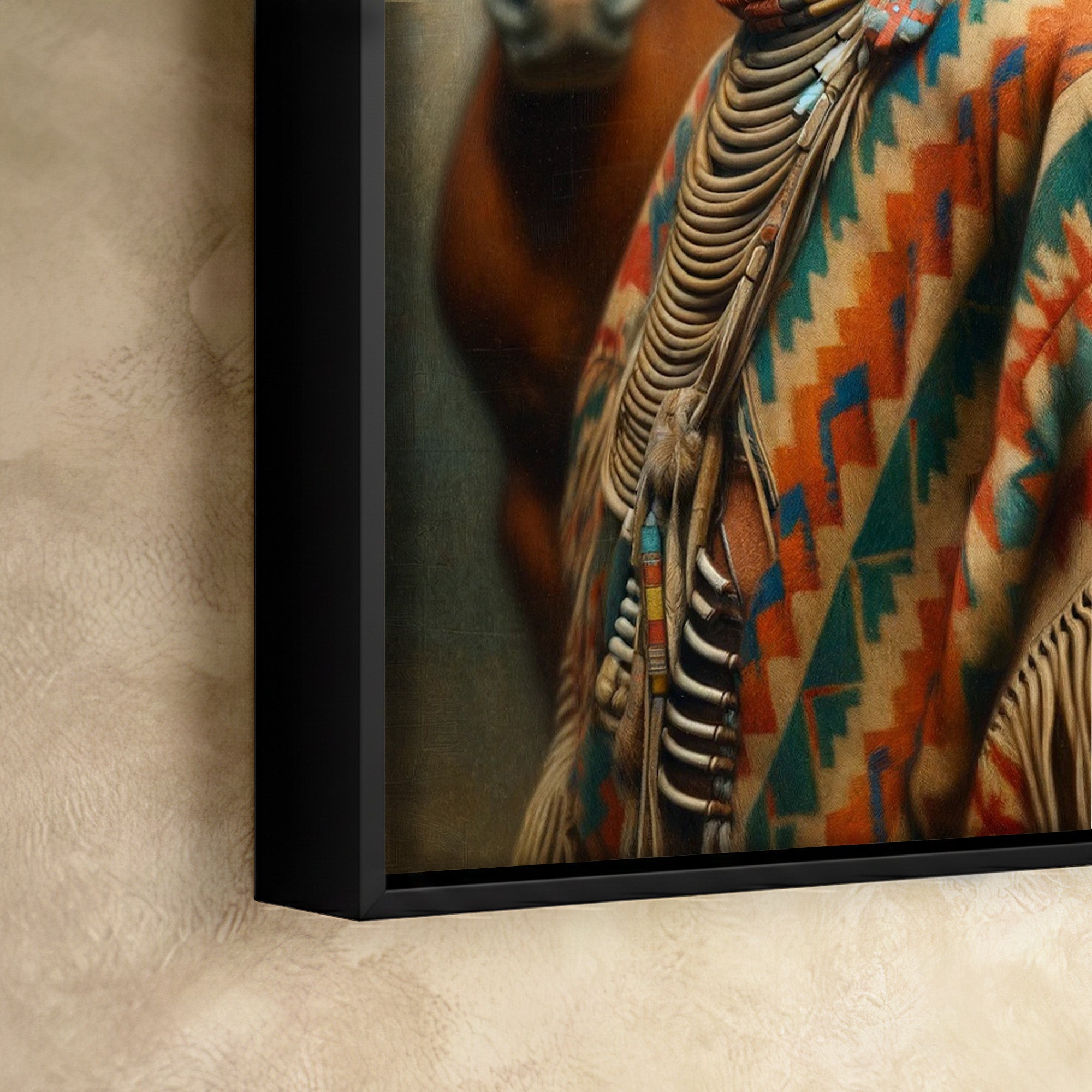 Custom Native American Child and The Horse Portrait Photo Canvas Art Gift Home Decor
