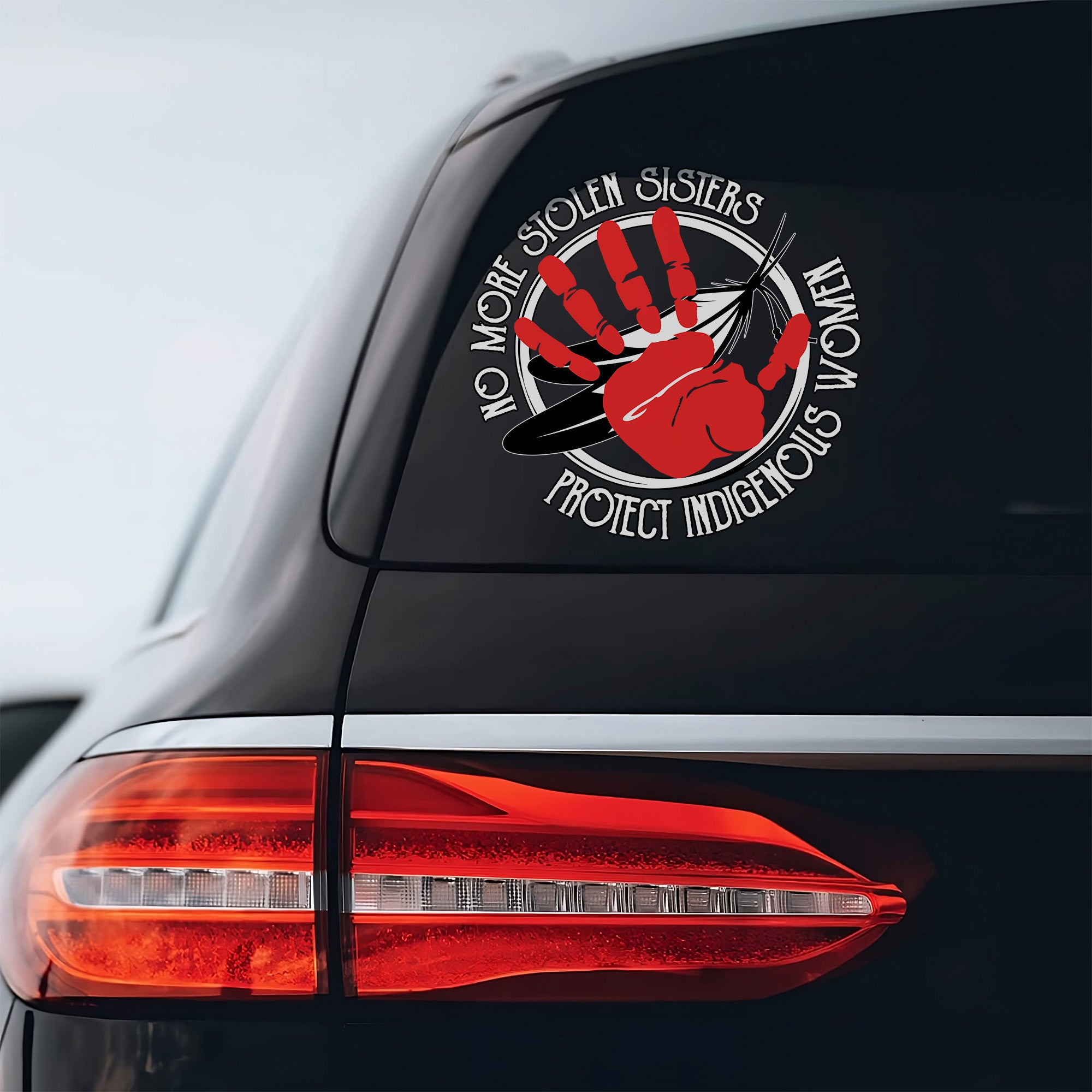 No More Stolen Sisters Red Hand Decal - Protect Indigenous Women