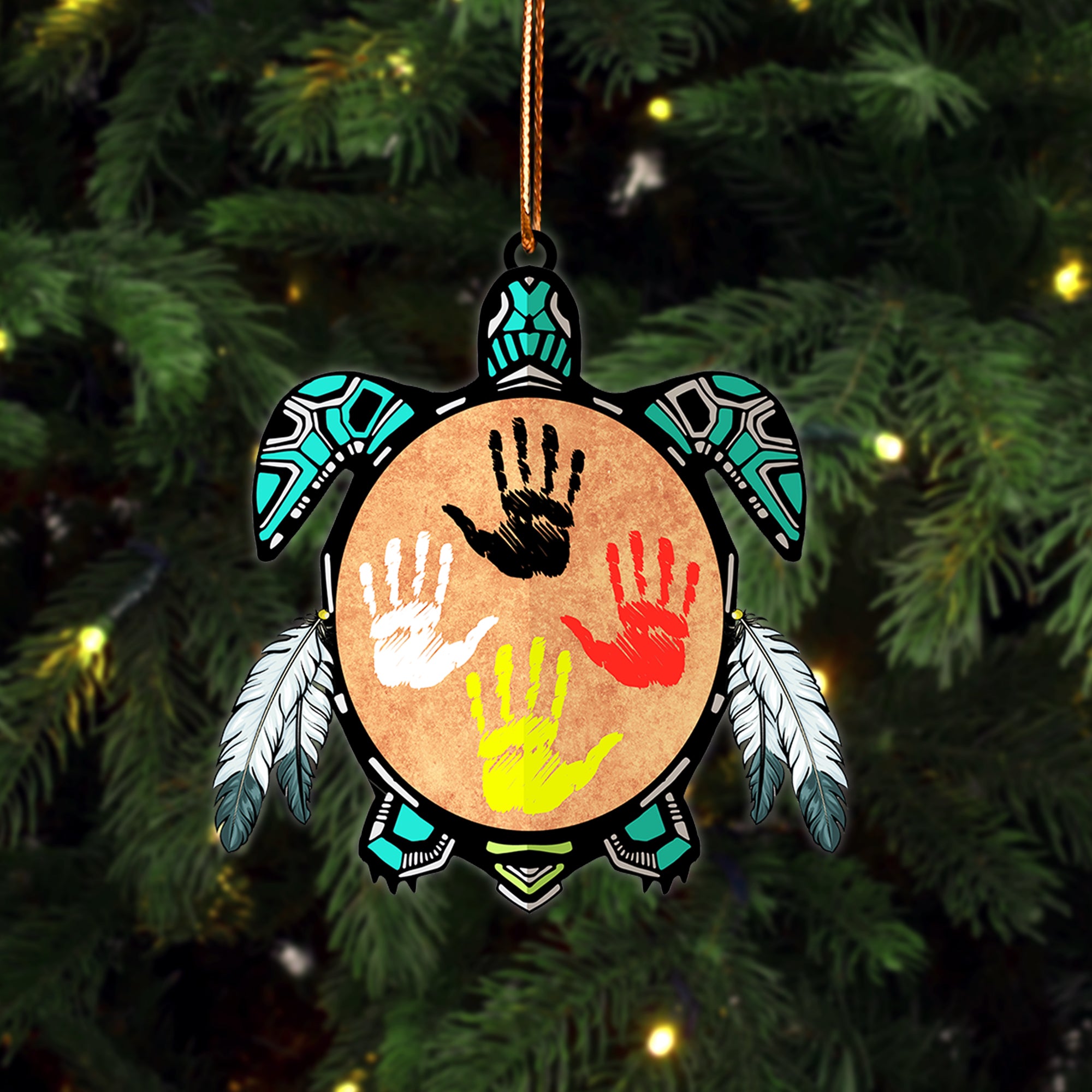 Sacred Turtle Handprint Native American - Unique Christmas Gift Decor Flat Acrylic