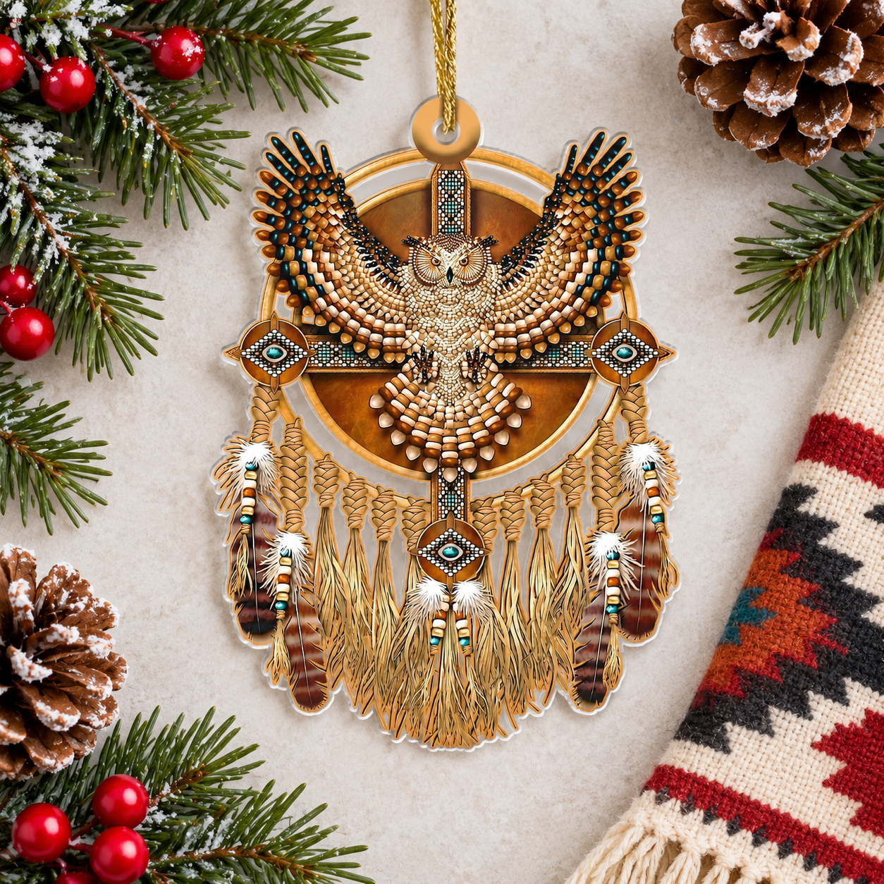 Owl Feather Native American - Unique Gift Decor Flat Acrylic
