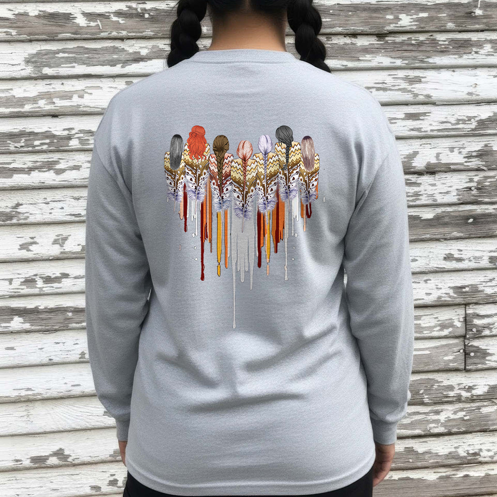 [Two Sides] Native American Feather Heart Indigenous Women Unisex Tank Top/Long Sleeve/Hoodie Zip