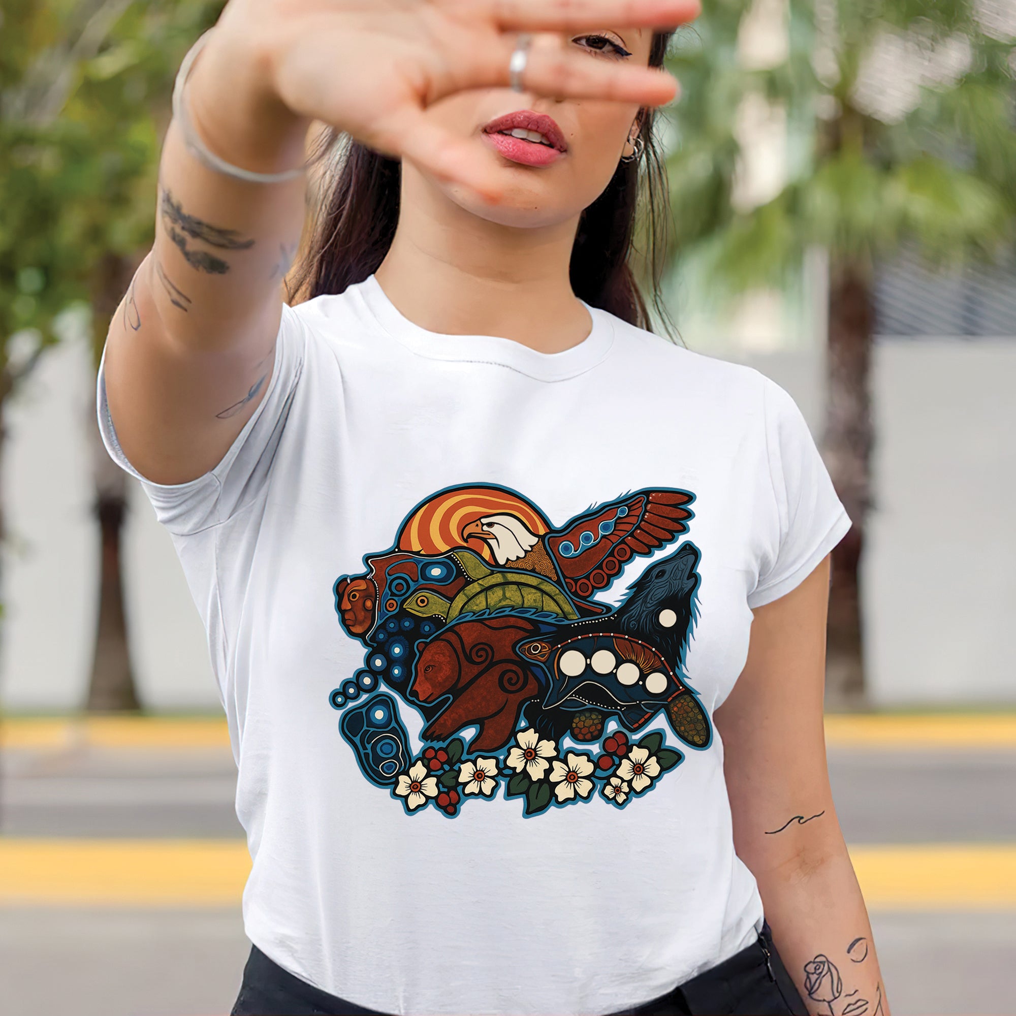 Seven Sacred Teachings Animal Native Wisdom Indigenous Culture Unisex T-Shirt/T-Shirt V-Neck/Hoodie/Sweatshirt