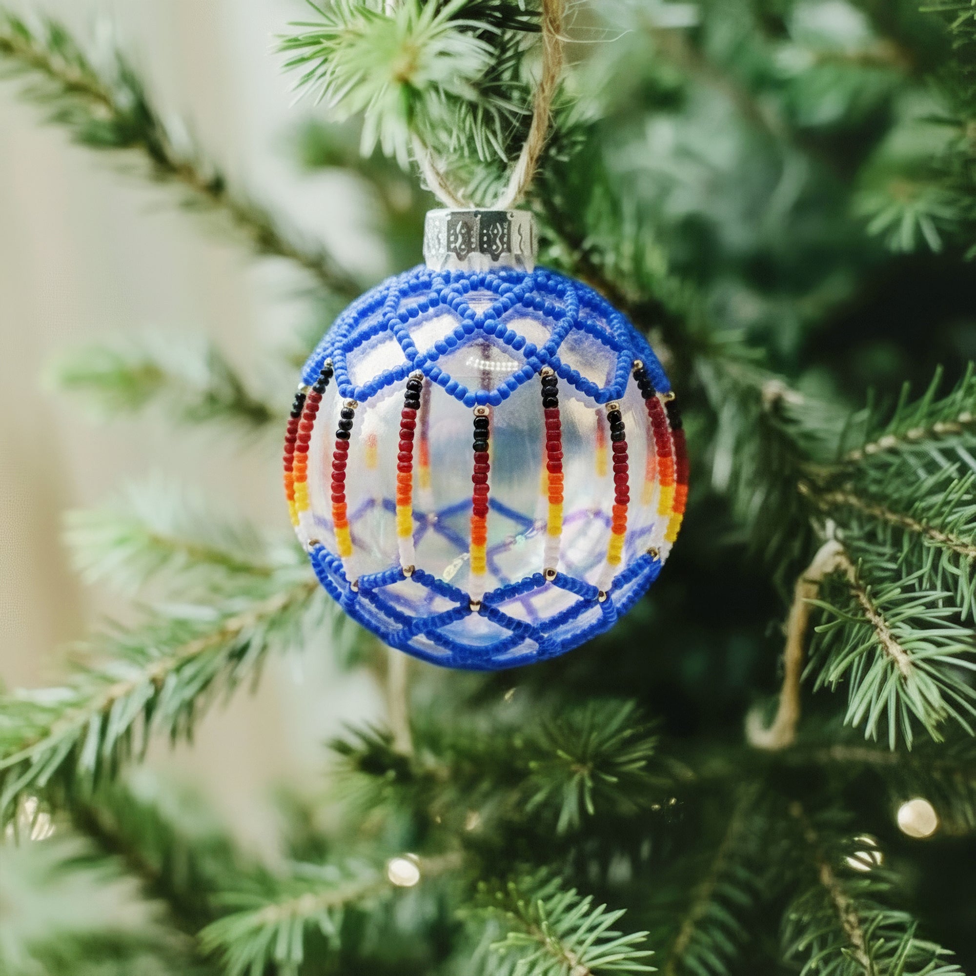 Cerulean Beaded Ornament Handcrafted Holiday Decor Gift