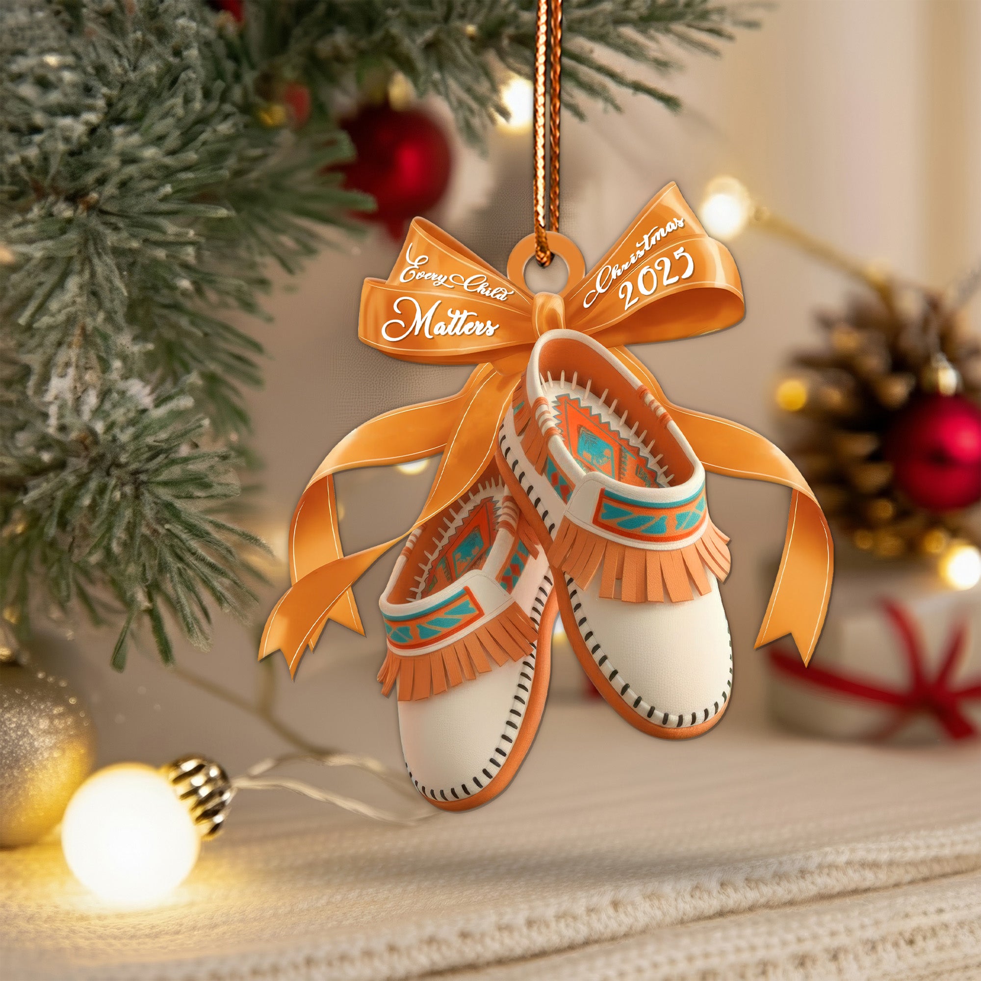 Native Moccasin Keepsake Ornament Every Child Matters 2025 Edition Unique Christmas Gift Decor Flat Acrylic