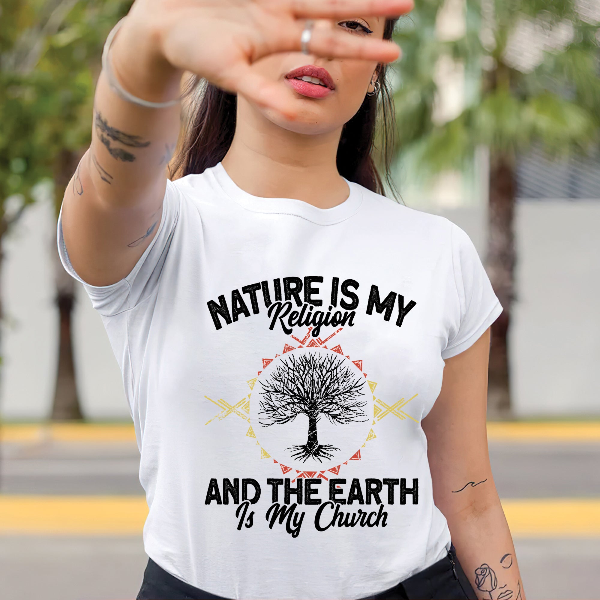 Nature Is My Religion And The Earth Is My Church Unisex T-Shirt/T-Shirt V-Neck/Hoodie/Sweatshirt - N33
