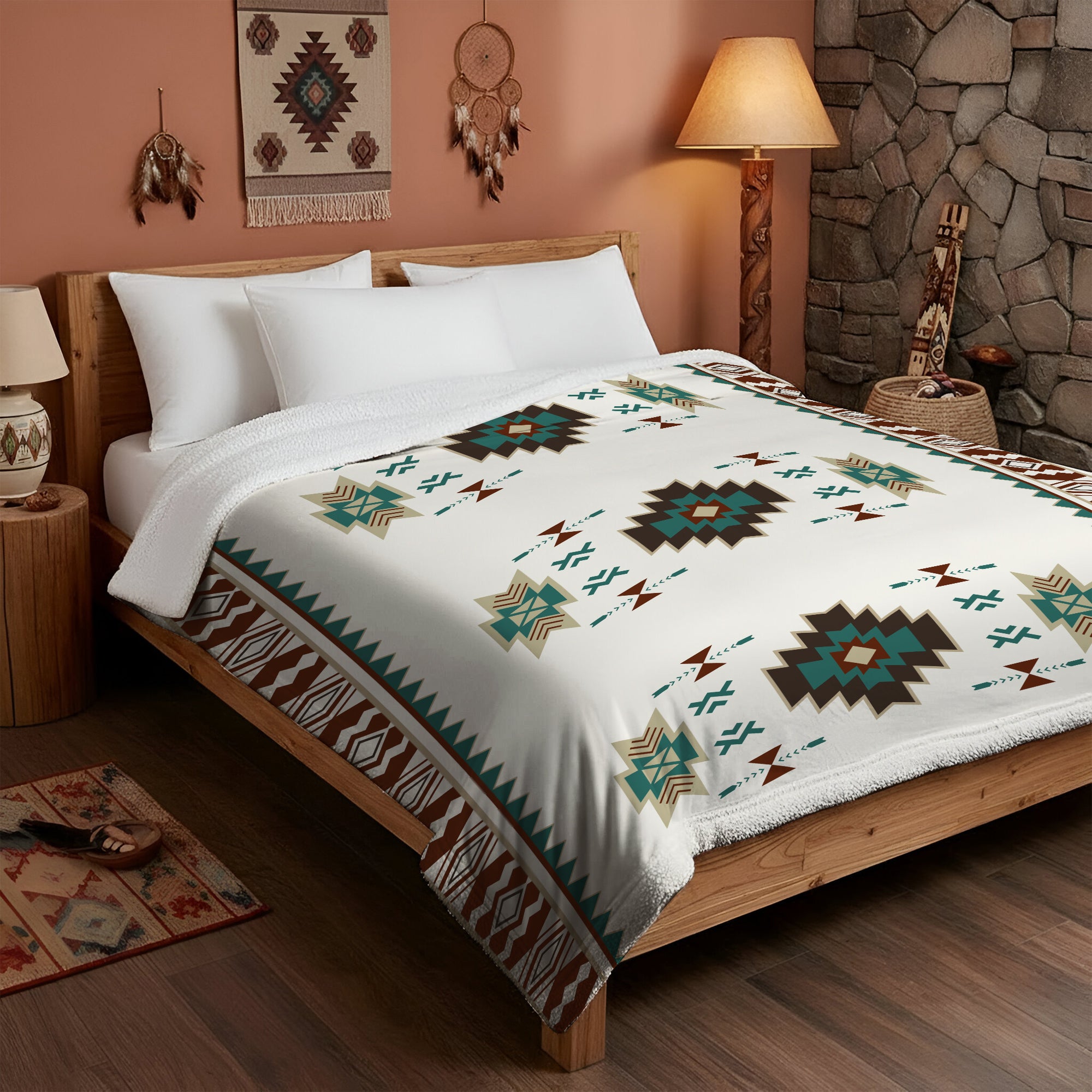 Sacred Spirit of the Earth Native American Cozy Fleece Blanket