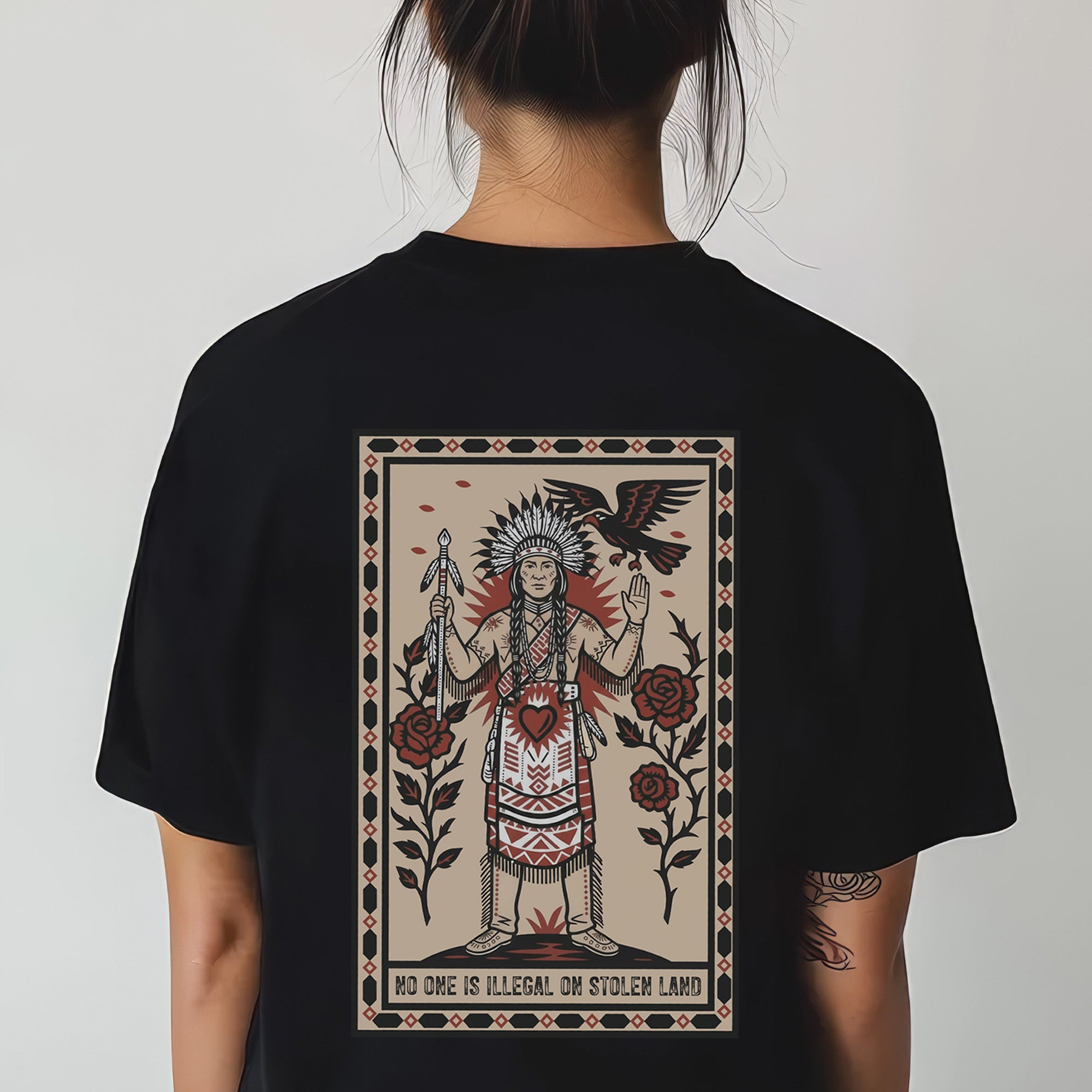 [Two Sides] No One Is Illegal On Stolen Land - Unisex T-Shirt/T-Shirt V-Neck/Hoodie/Sweatshirt N52