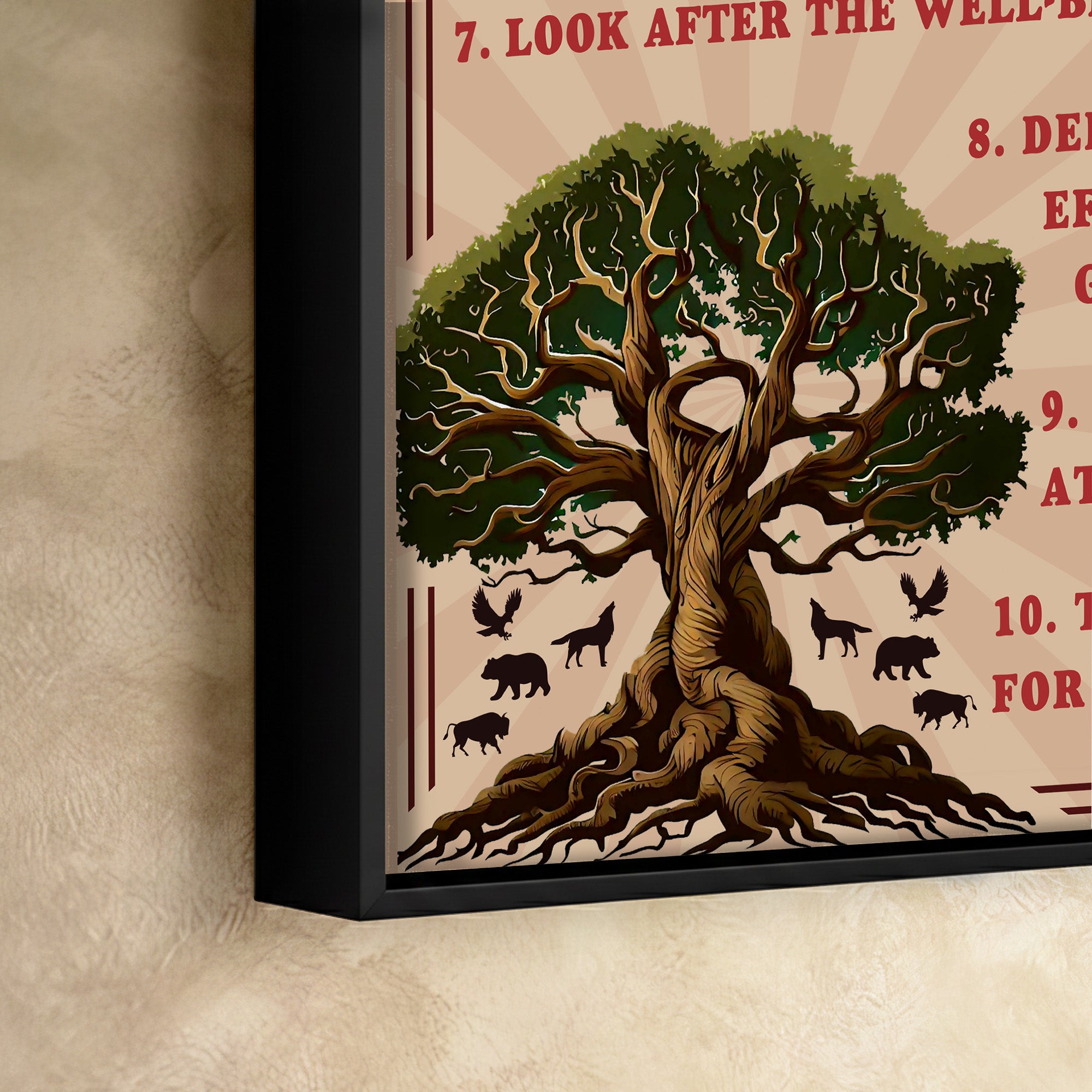 The Ten Native American Commandments Of Chief Poster/Canvas