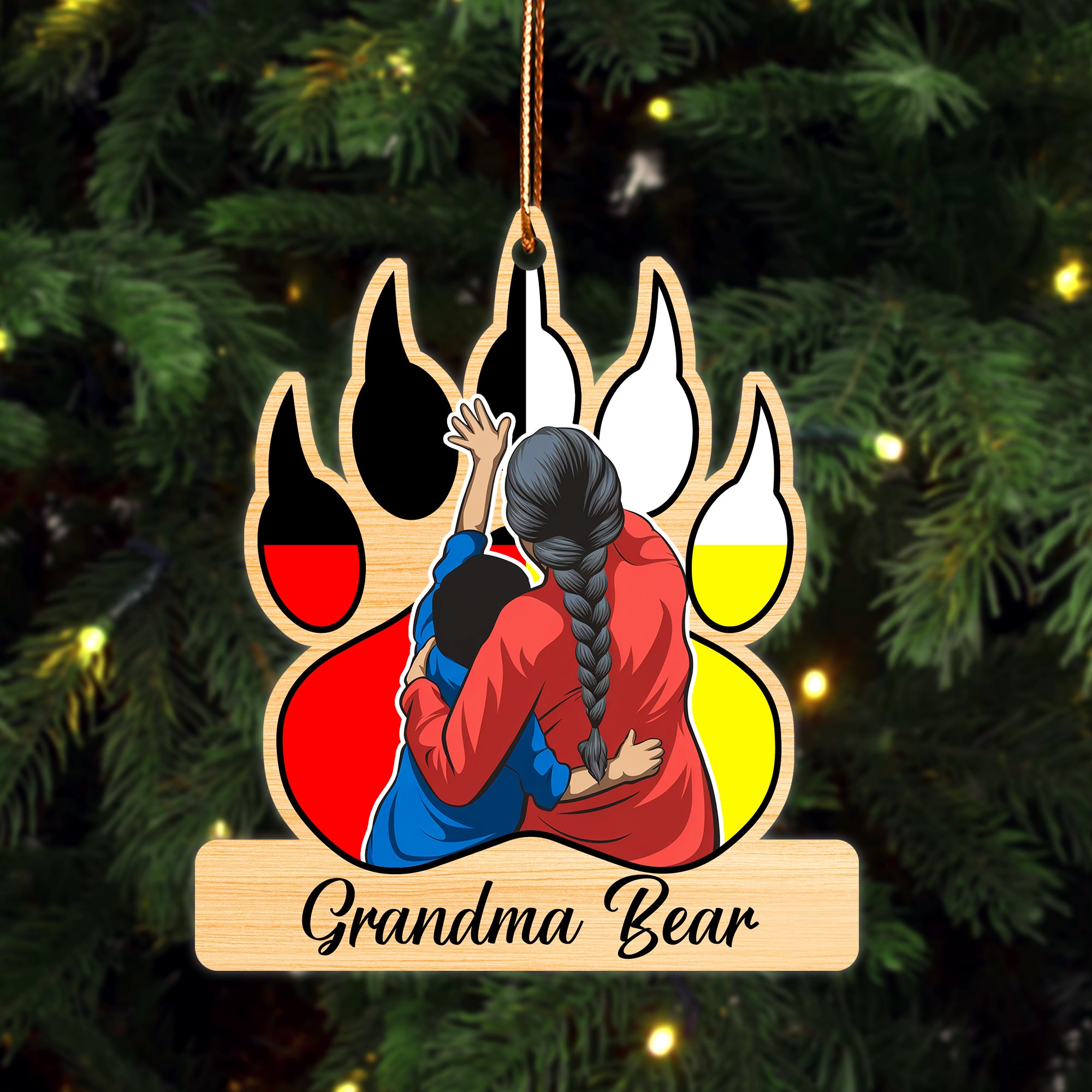 Grandma Bear Native American - Unique Christmas Gift Decor Flat Acrylic