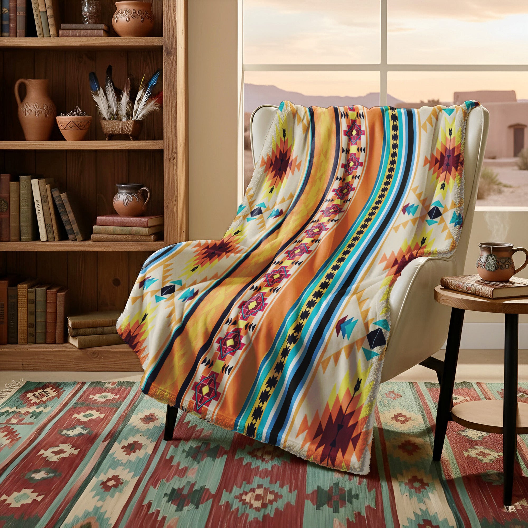 Native American Pattern Soft And Warm Fleece Blanket