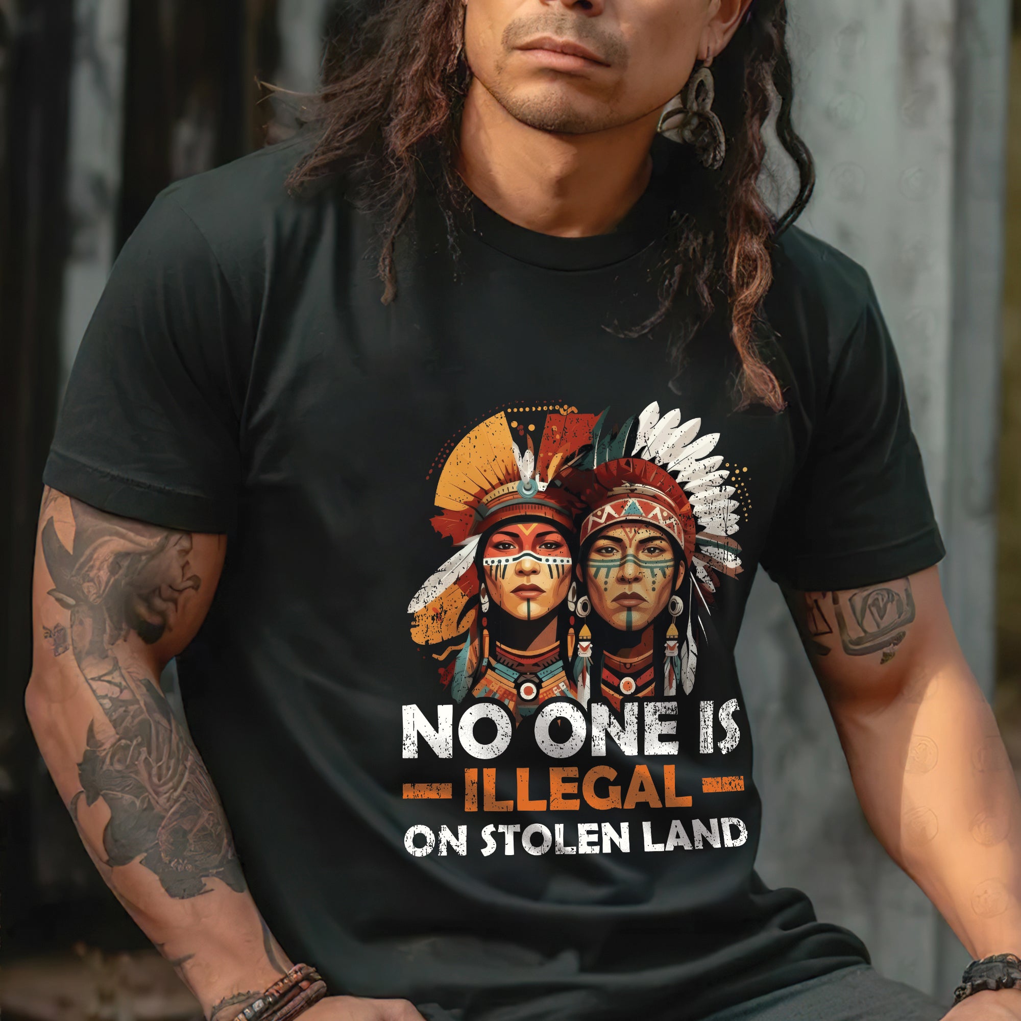 No One Is Illegal On Stolen Land - Unisex T-Shirt/T-Shirt V-Neck/Hoodie/Sweatshirt N87