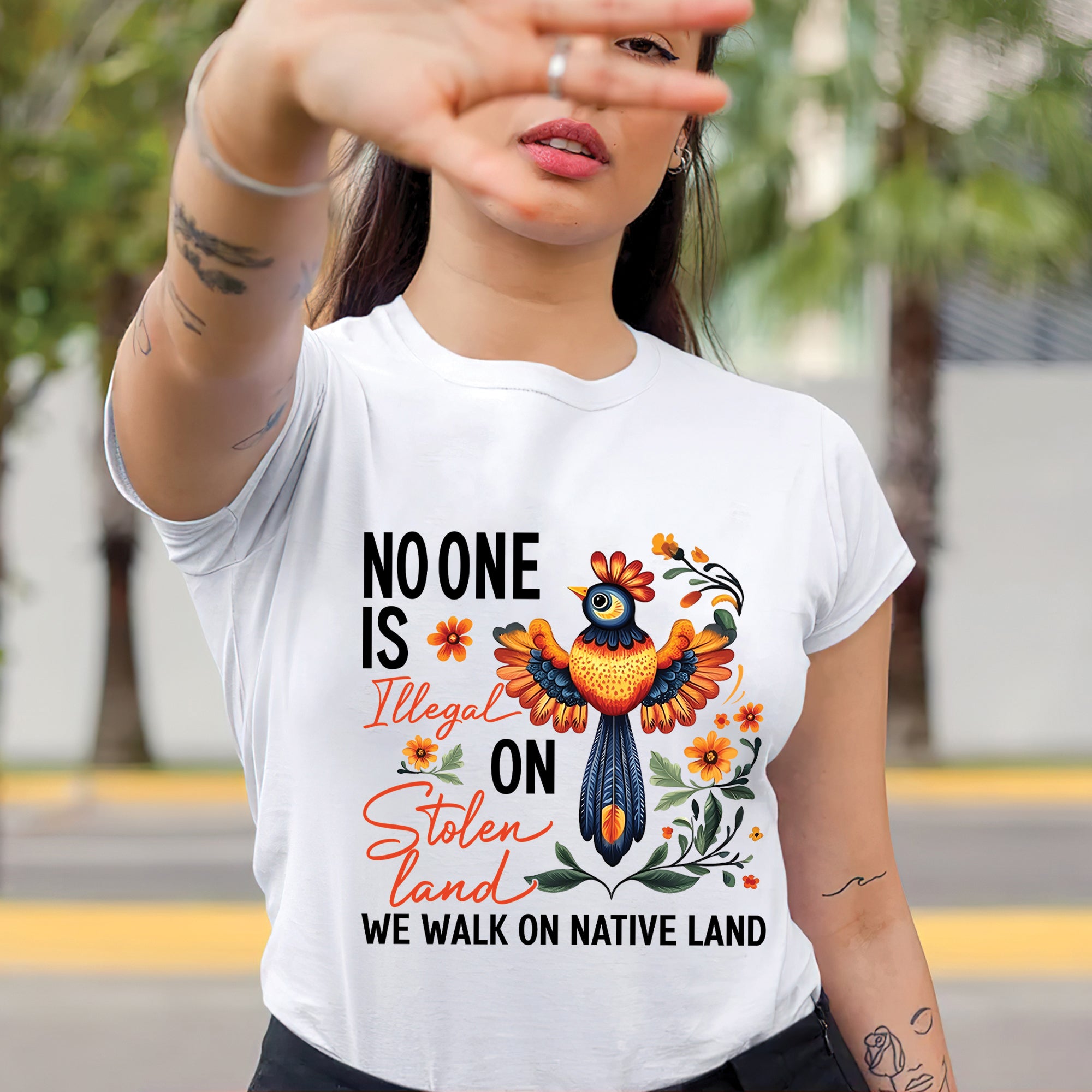 No One Is Illegal On Stolen Land - Unisex T-Shirt/T-Shirt V-Neck/Hoodie/Sweatshirt N57