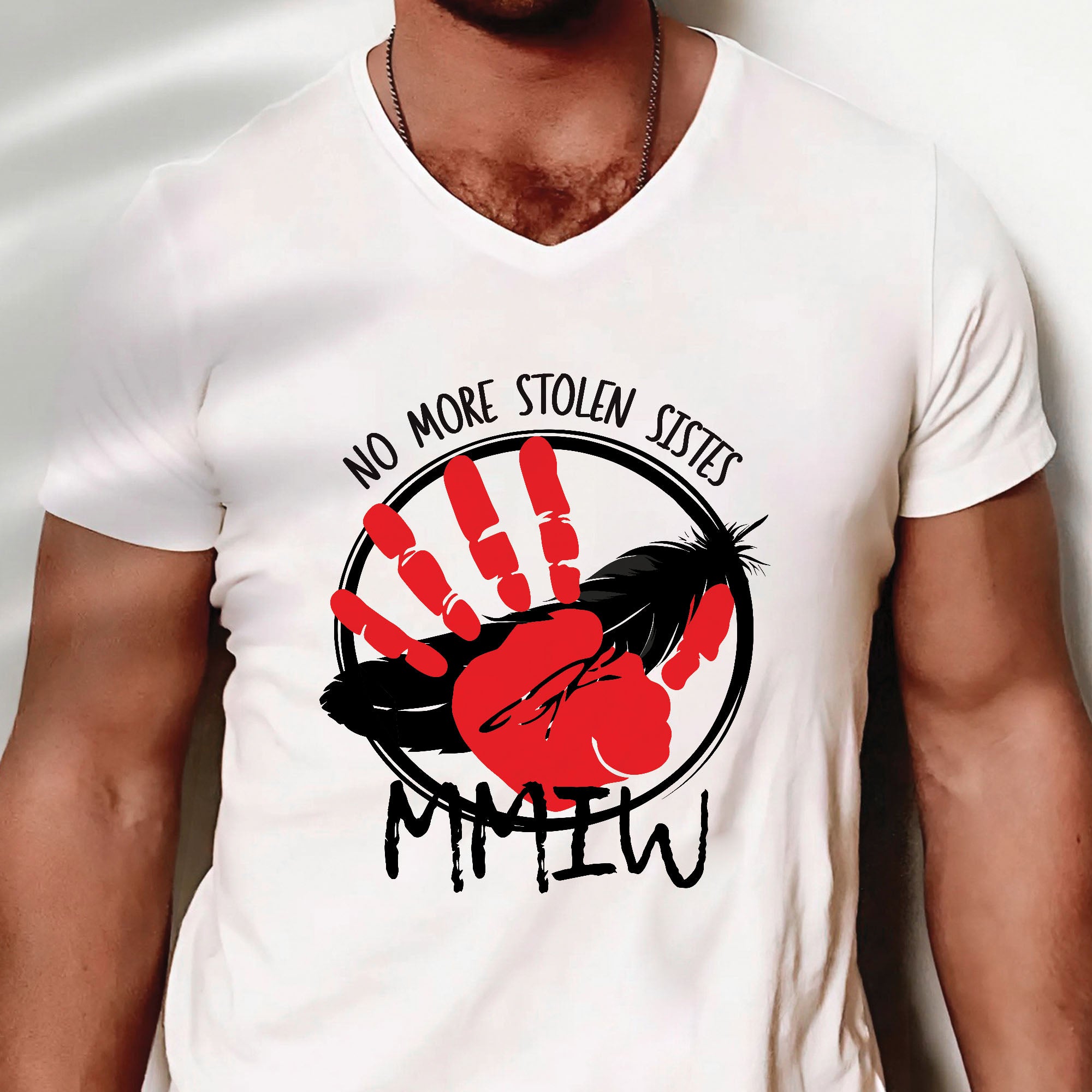 No More Stolen Sisters MMIW Native Women Awareness Unisex T-shirt/T-shirt V-Neck/Hoodie/Sweatshirt - One side