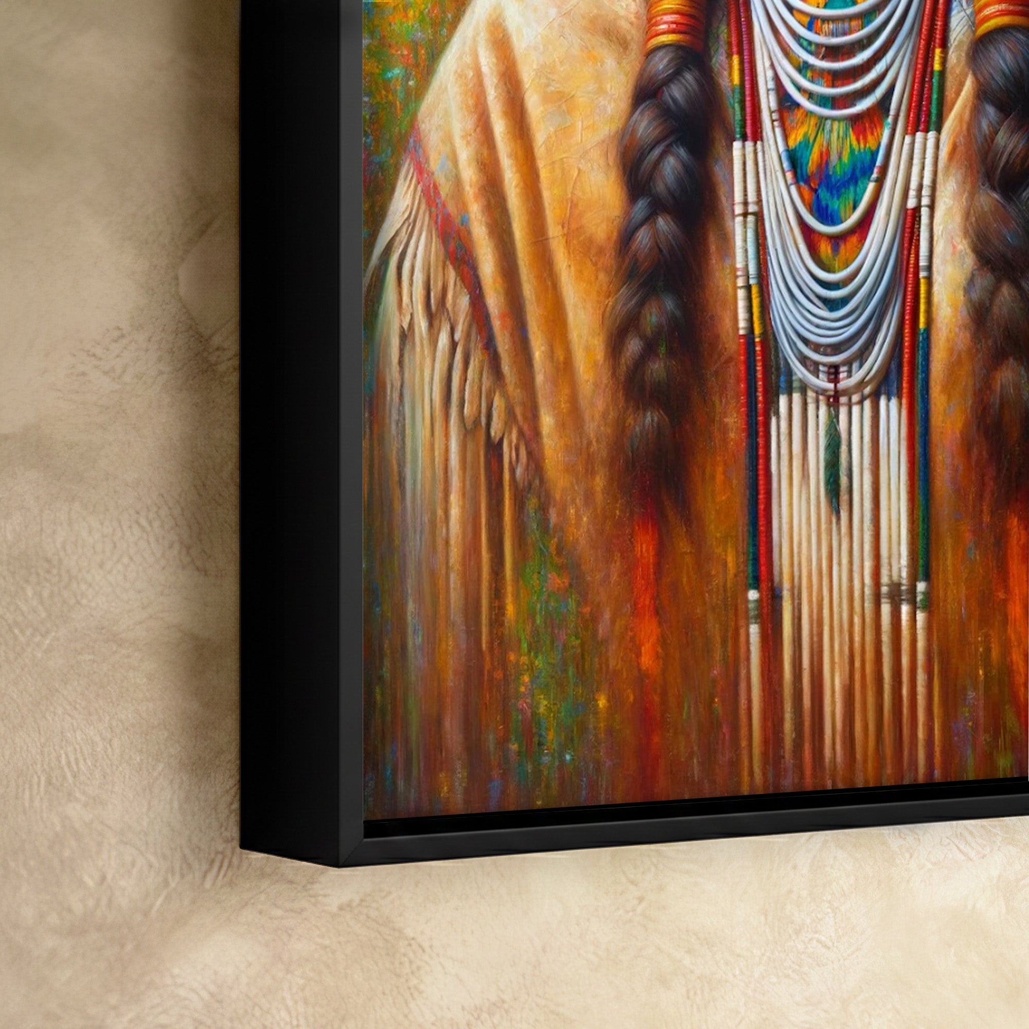 Custom Native American Women Portrait Photo Canvas Art Gift Home Decor