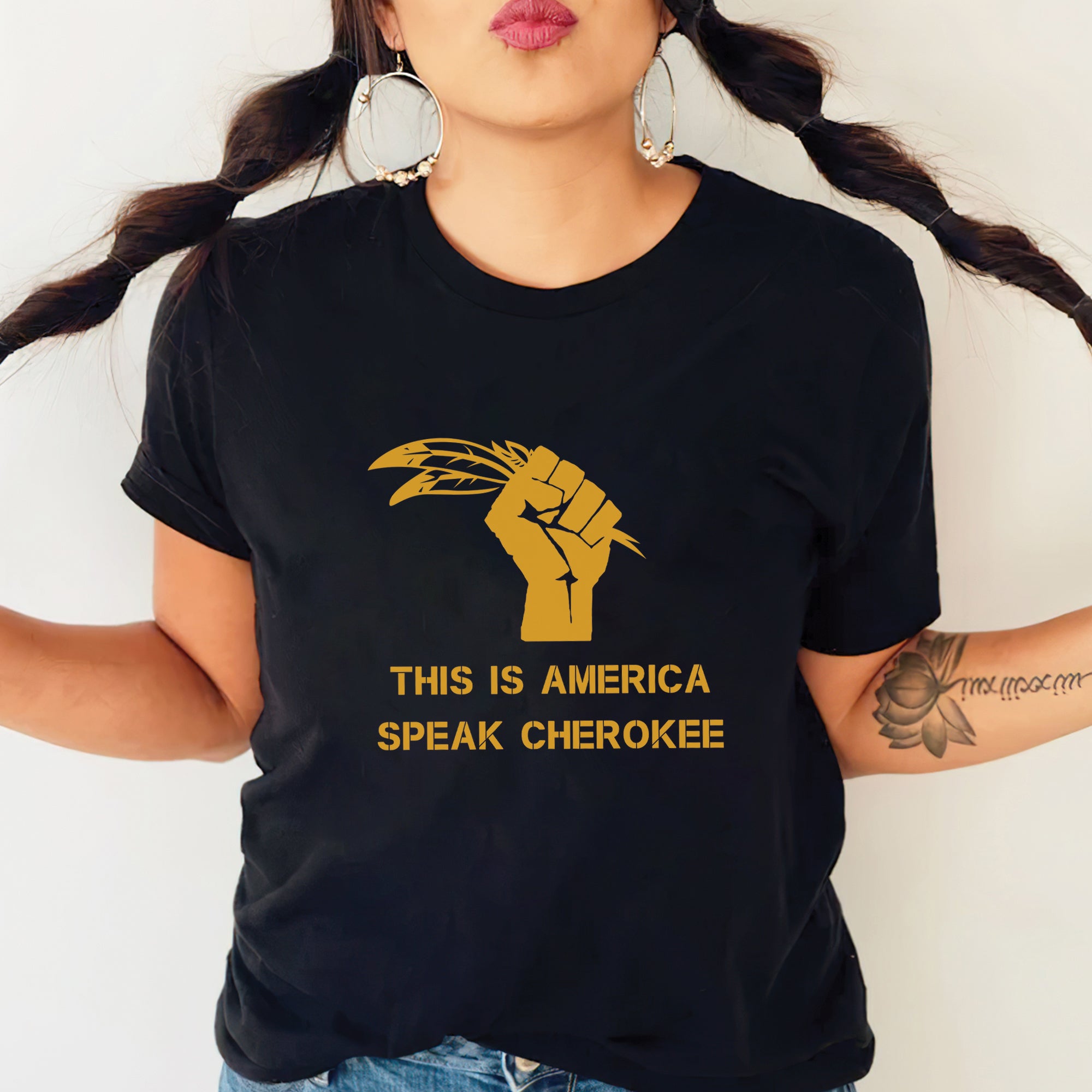 This Is American Speak Cherokee Unisex T-Shirt/T-Shirt V-Neck/Hoodie/Sweatshirt N38