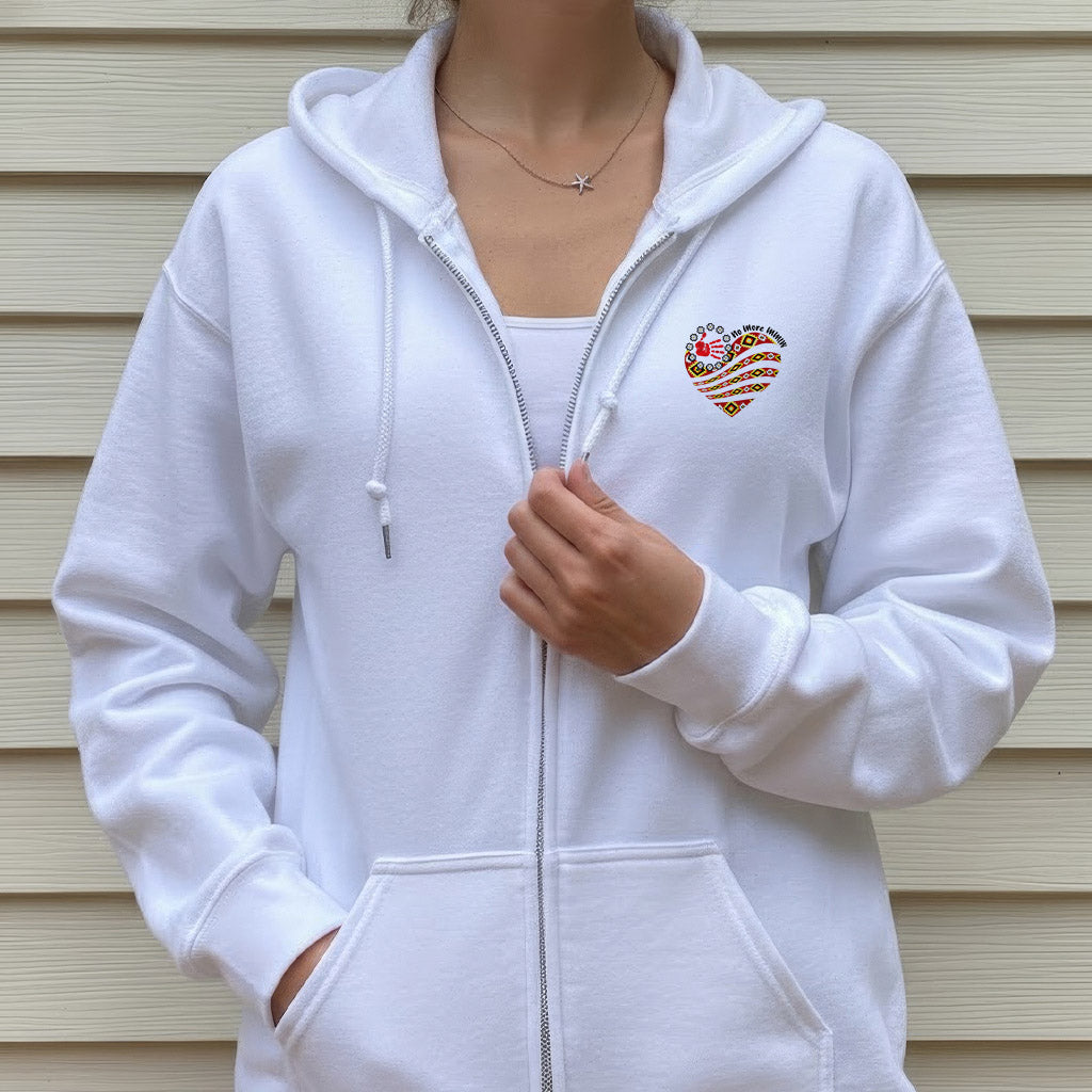 [Two Sides] No More MMIW Tank Top - Native American Heart and Red Hand Unisex Tank Top/Long Sleeve/Hoodie Zip