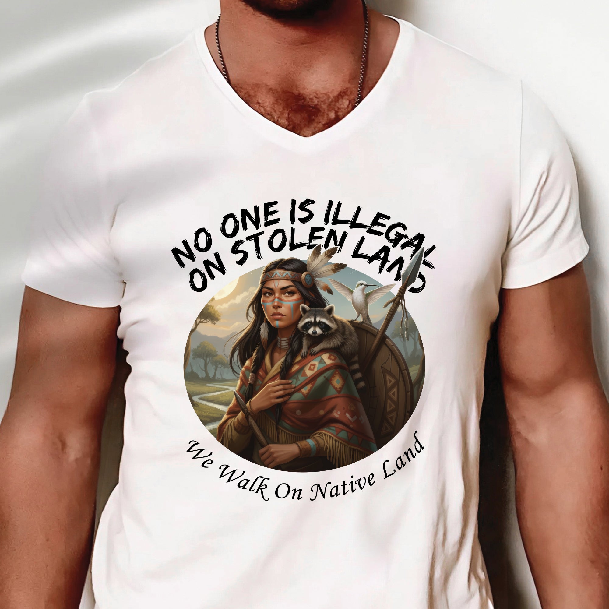 No One Is Illegal On Stolen Land - Unisex T-Shirt/T-Shirt V-Neck/Hoodie/Sweatshirt N84