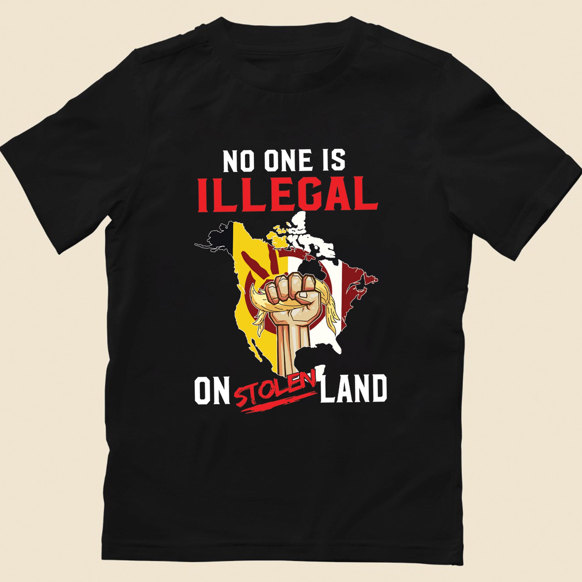 No One Is Illegal On Stolen Land - Unisex T-Shirt/T-Shirt V-Neck/Hoodie/Sweatshirt N54