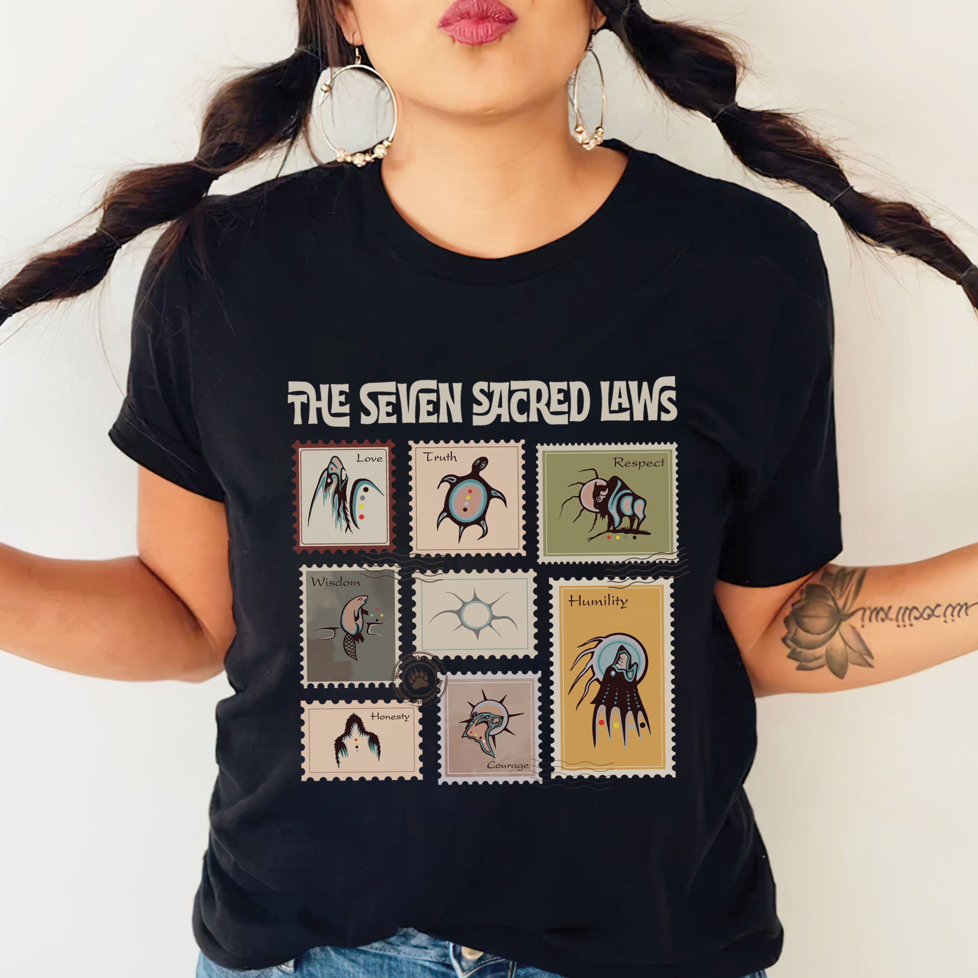 The Seven Sacred Laws Native American Indigenous Culture Unisex T-Shirt/T-Shirt V-Neck/Hoodie/Sweatshirt 187
