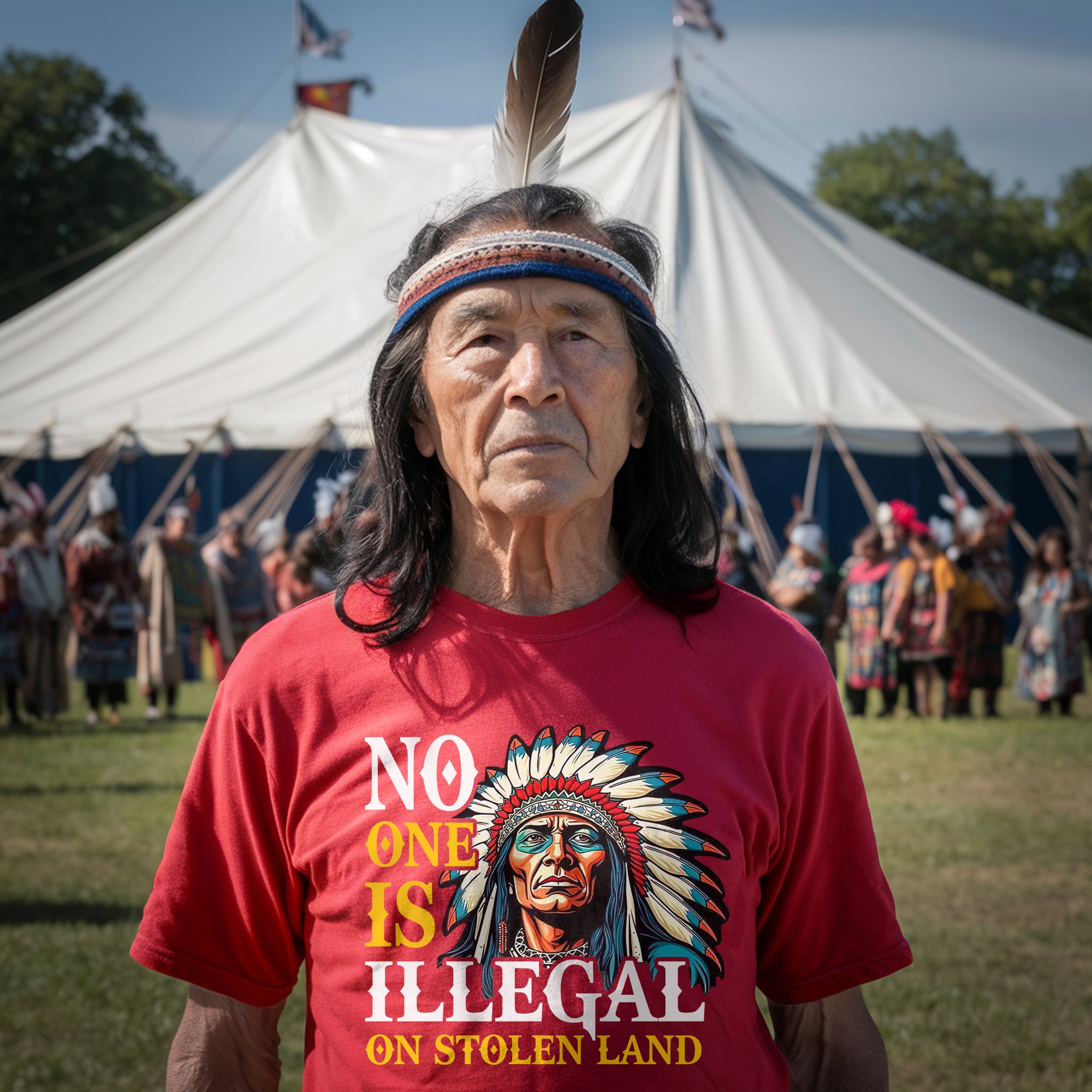 No One Is Illegal On Stolen Land. We Walk On Native Land Style 7 - One Sides Unisex T-Shirt/T-Shirt V-Neck/Hoodie/Sweatshirt