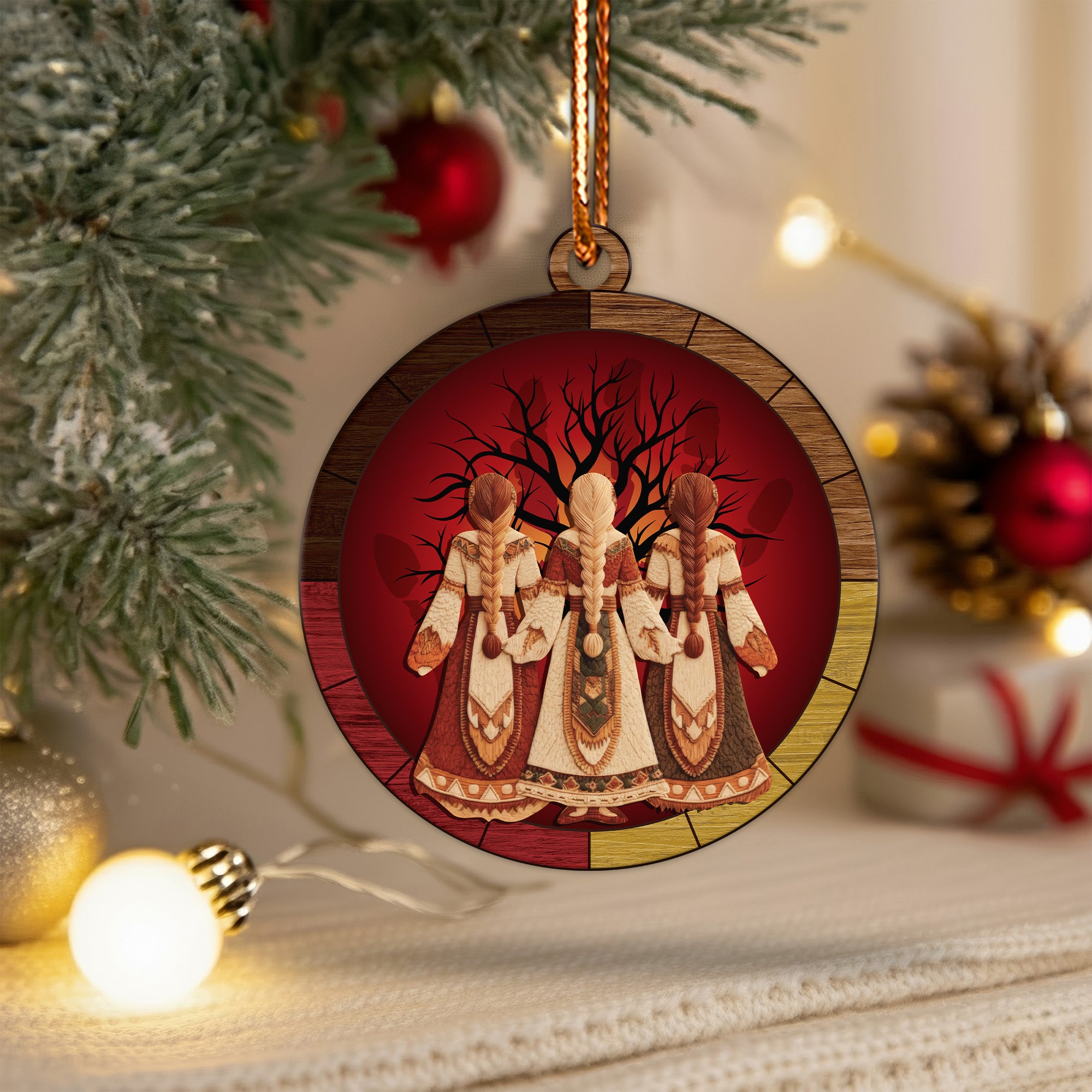 Three Sisters Ornament Native American Sacred Sisterhood Unique Christmas Gift Decor Flat Acrylic