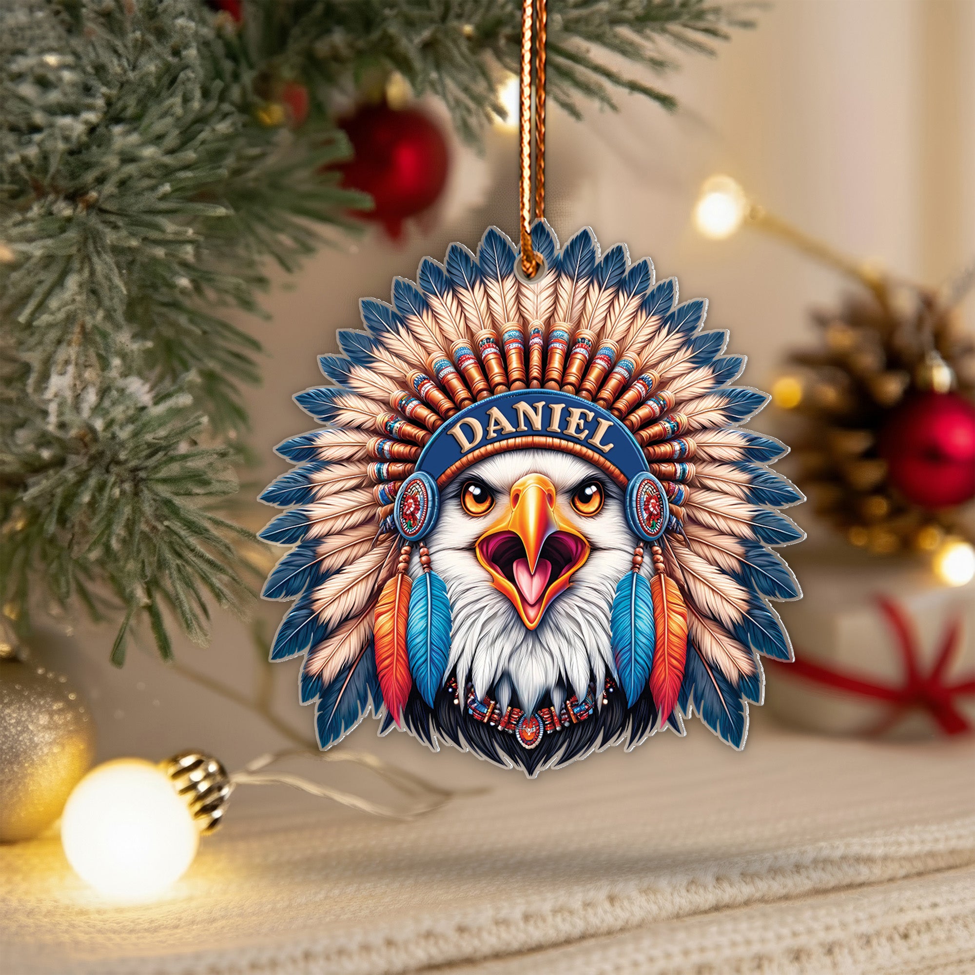 Eagle Spirit Ornament Native American Unique Christmas Gift Decor Flat Acrylic (Custom Name)