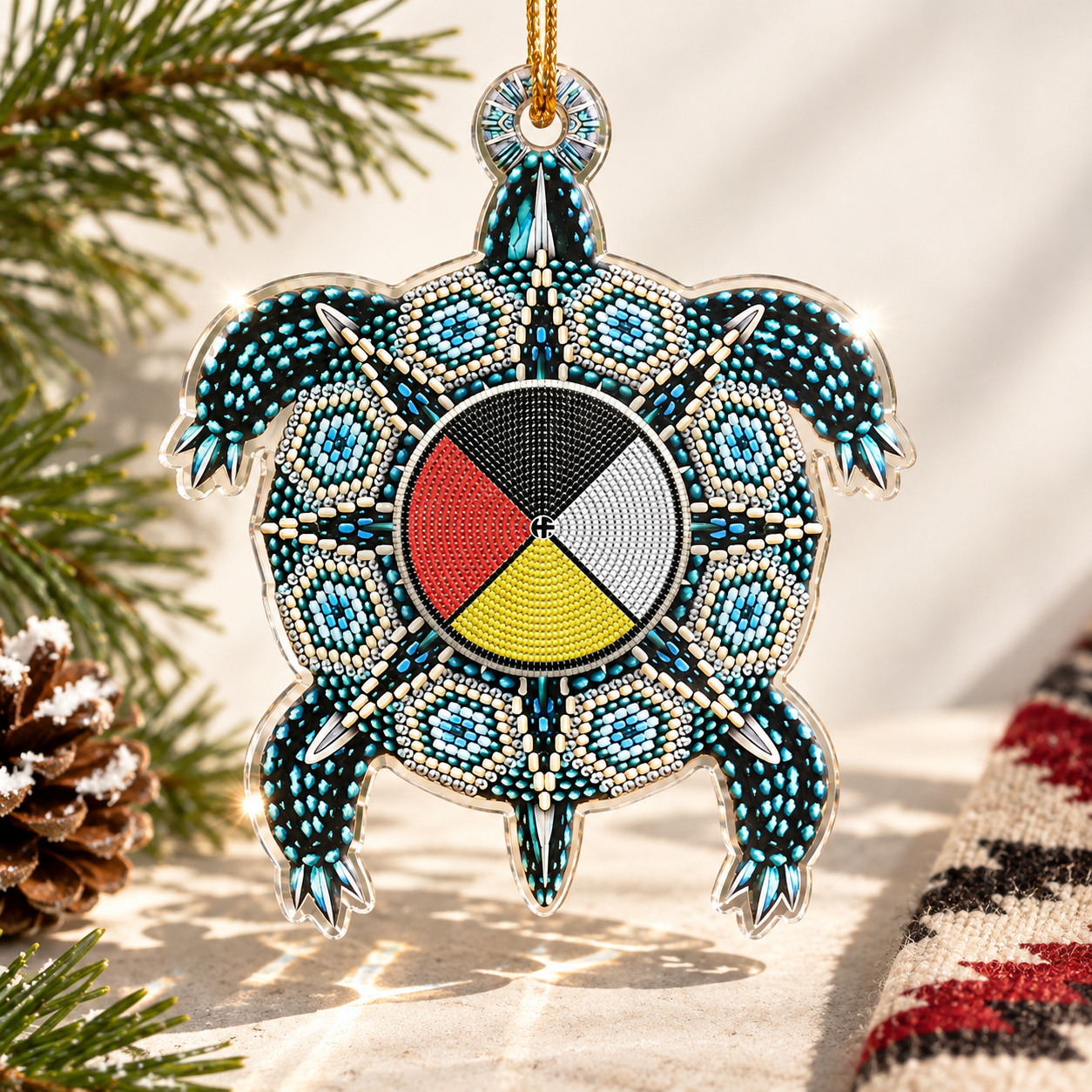 Turtle Four Direction Native Pride American - Unique Gift Decor Flat Acrylic