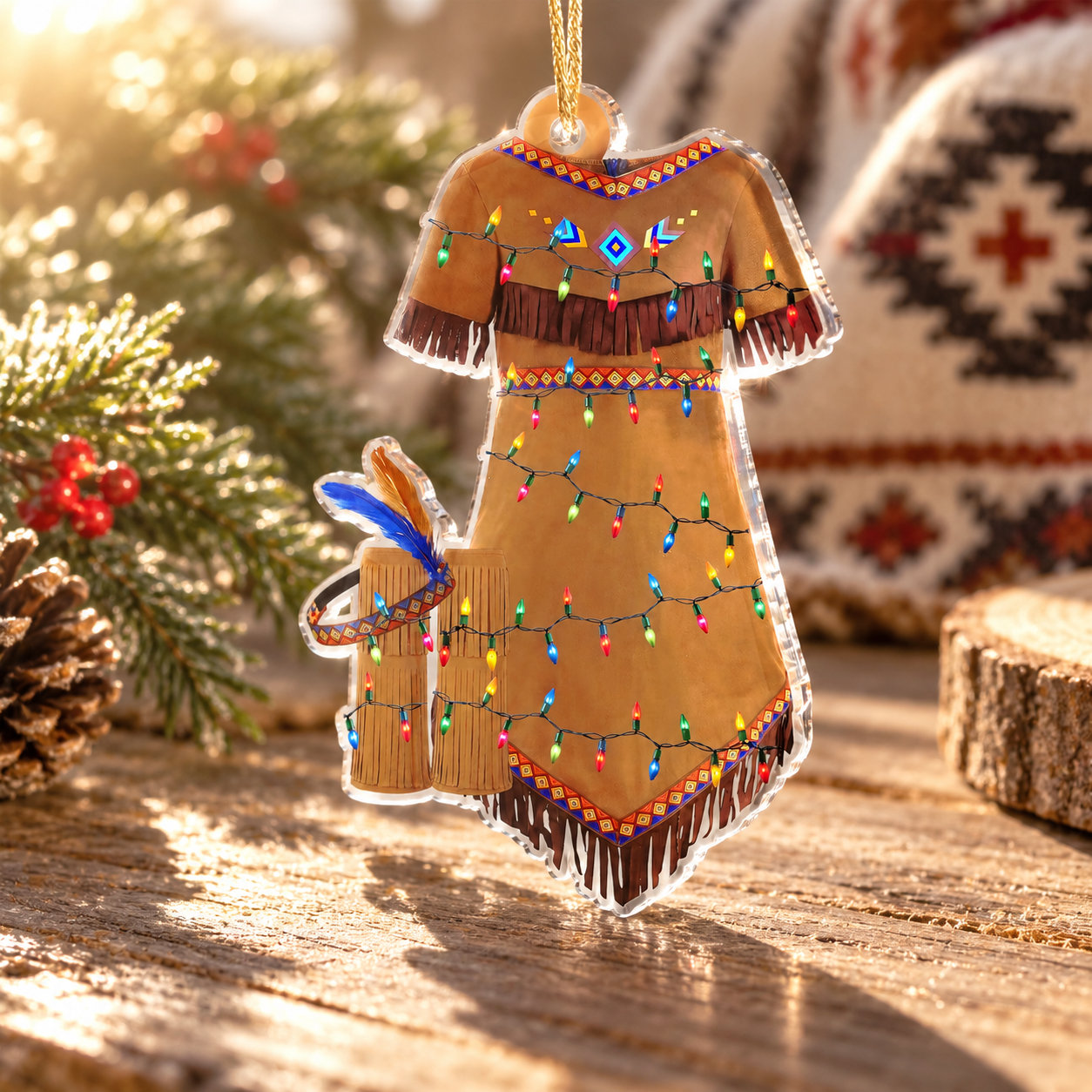 Dress Feather Headdress Native American - Unique Gift Decor Flat Acrylic
