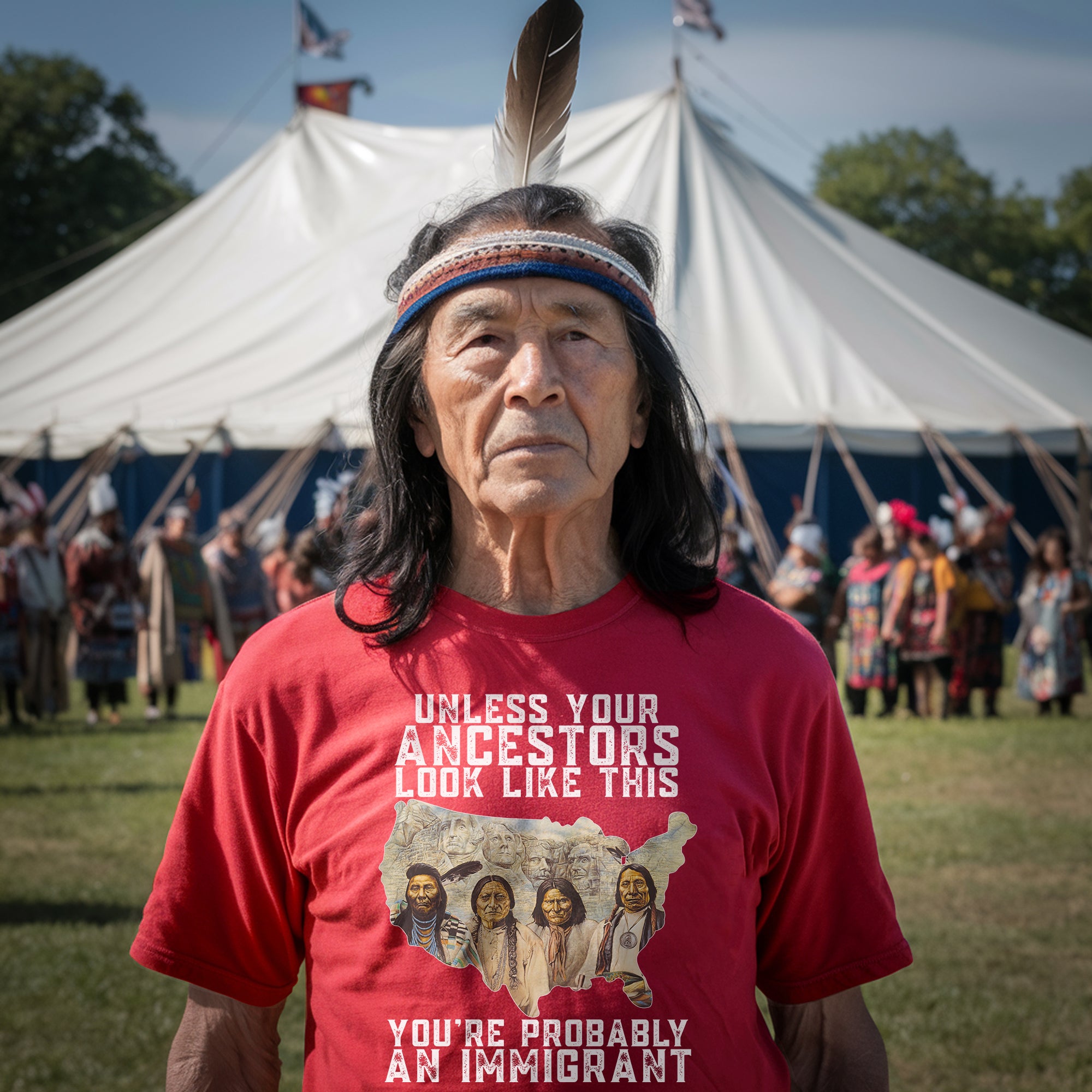Unless Your Ancestors Look Like This. You're Probably An Immigrant Four Chief - Unisex T-Shirt/T-Shirt V-Neck/Hoodie/Sweatshirt