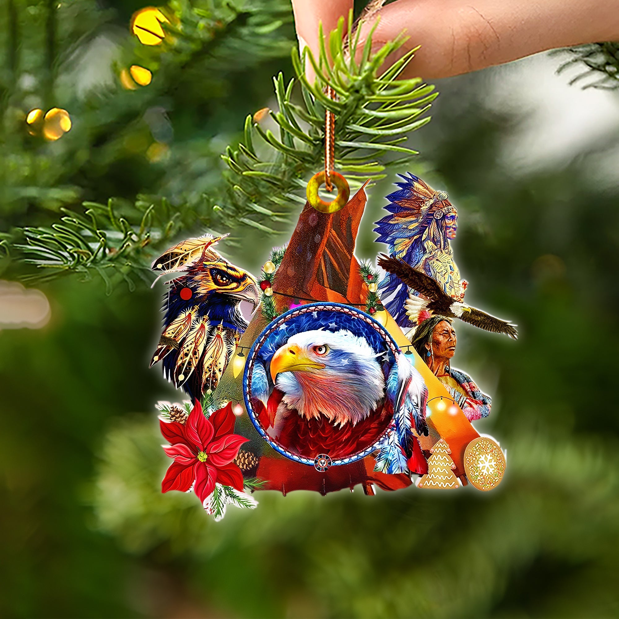 Eagle Old Native Chief Native Pride American - Unique Christmas Gift Decor Flat Acrylic