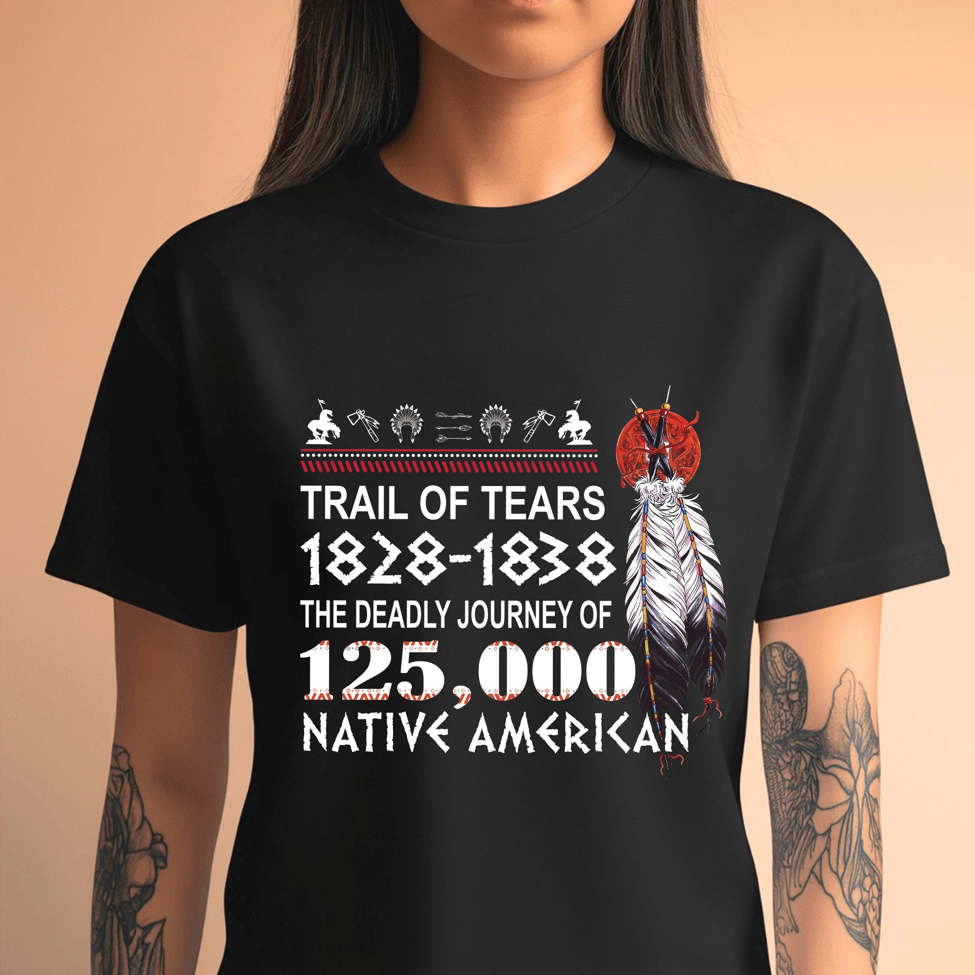 Trail of Tears 1828–1838 – The Deadly Journey of 125,000 Native American Lives Unisex T-shirt/T-shirt V-neck/Hoodie/Sweatshirt